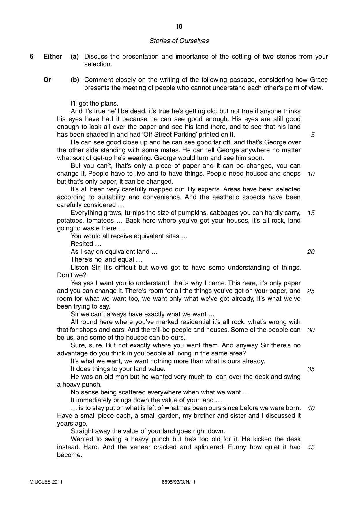 Cambridge A Level English - Language and Literature (AS Level only, from 2016) 8695 2011 Oct/Nov Paper 9 · Variant 3 question paper, page 10 of 17