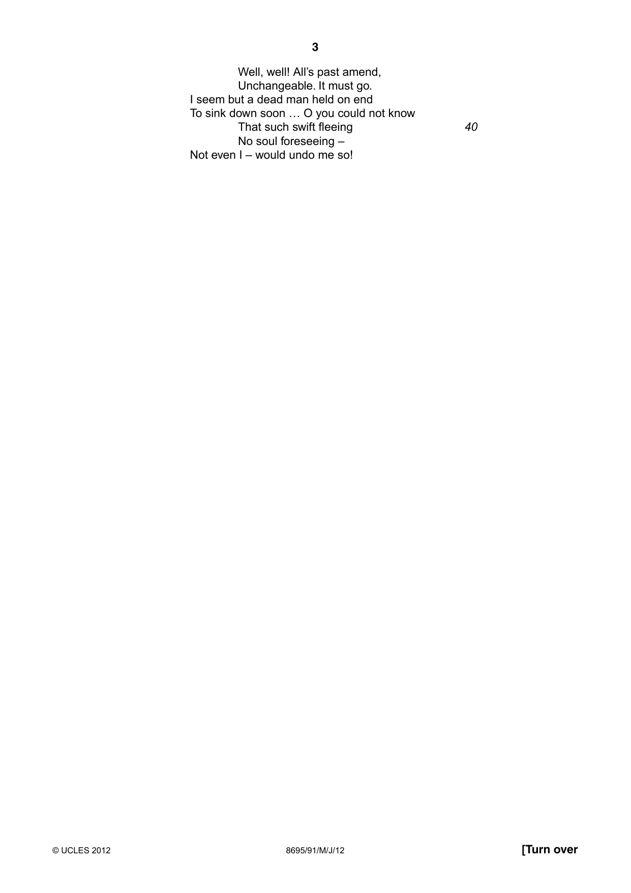 Cambridge A Level English - Language and Literature (AS Level only, from 2016) 8695 2012 May/June Paper 9 · Variant 1 question paper, page 3 of 17