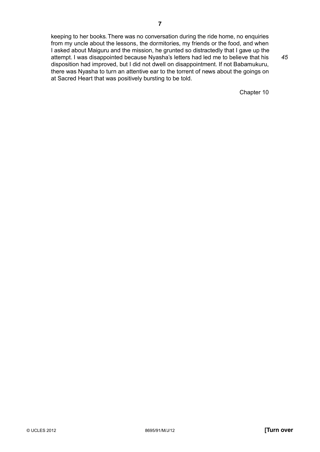 Cambridge A Level English - Language and Literature (AS Level only, from 2016) 8695 2012 May/June Paper 9 · Variant 1 question paper, page 7 of 17