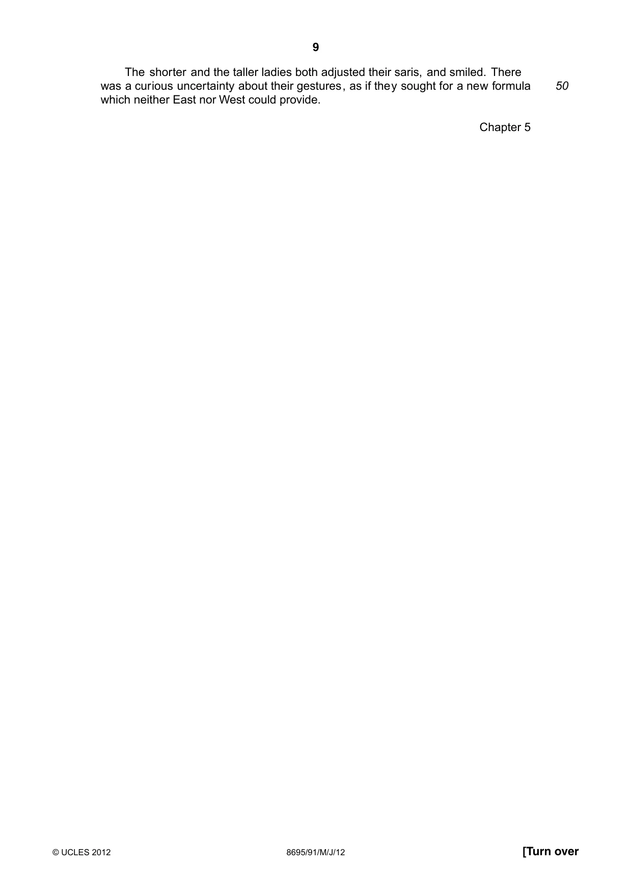 Cambridge A Level English - Language and Literature (AS Level only, from 2016) 8695 2012 May/June Paper 9 · Variant 1 question paper, page 9 of 17