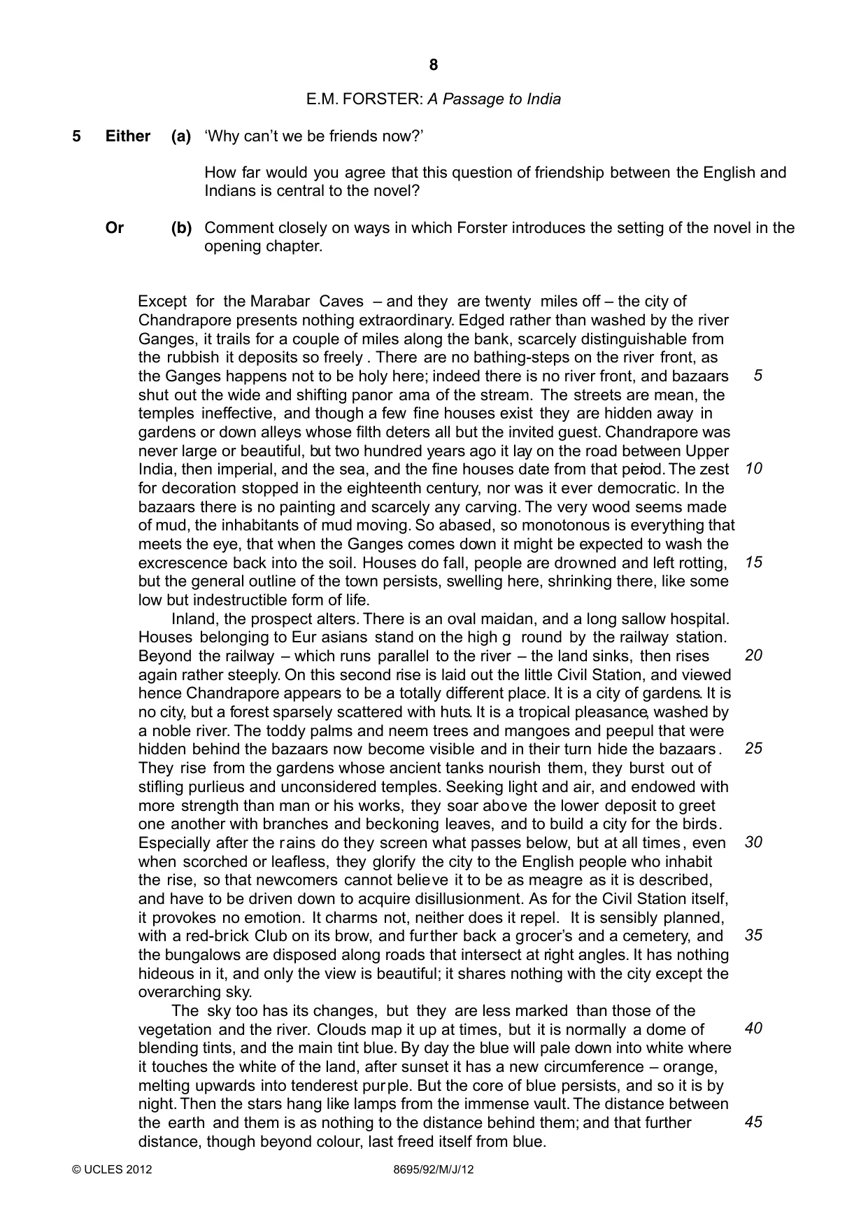 Cambridge A Level English - Language and Literature (AS Level only, from 2016) 8695 2012 May/June Paper 9 · Variant 2 question paper, page 8 of 17
