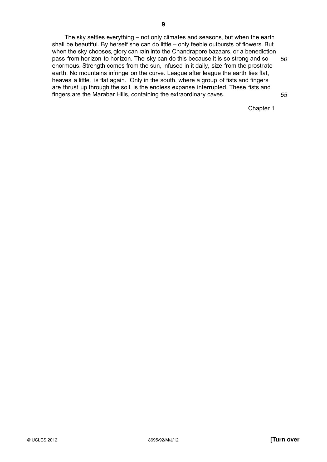 Cambridge A Level English - Language and Literature (AS Level only, from 2016) 8695 2012 May/June Paper 9 · Variant 2 question paper, page 9 of 17