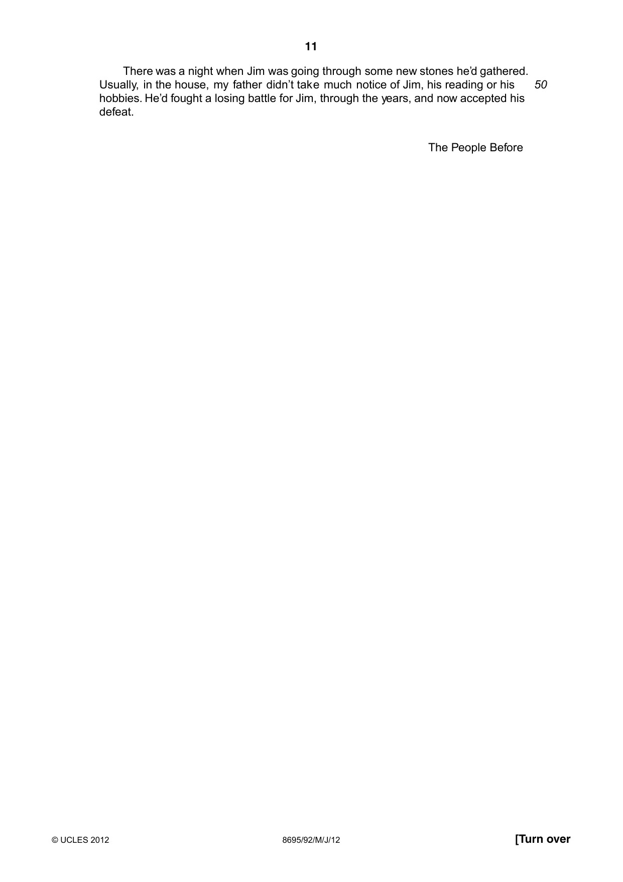 Cambridge A Level English - Language and Literature (AS Level only, from 2016) 8695 2012 May/June Paper 9 · Variant 2 question paper, page 11 of 17