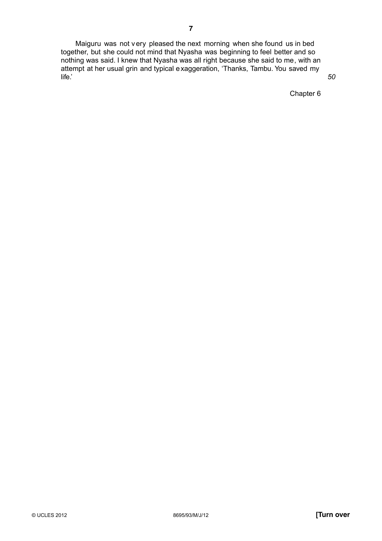 Cambridge A Level English - Language and Literature (AS Level only, from 2016) 8695 2012 May/June Paper 9 · Variant 3 question paper, page 7 of 17