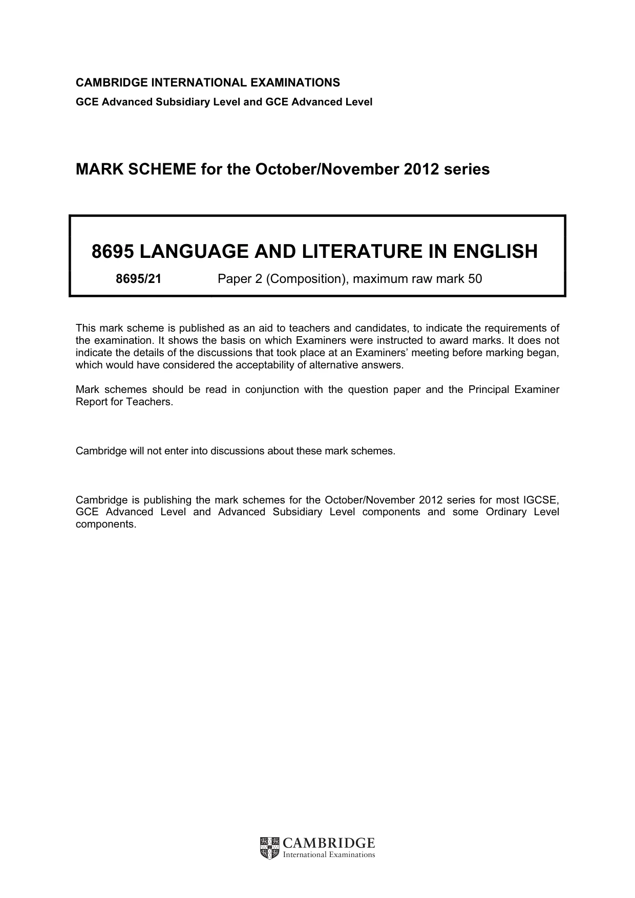 Mark scheme, page 1 of 4