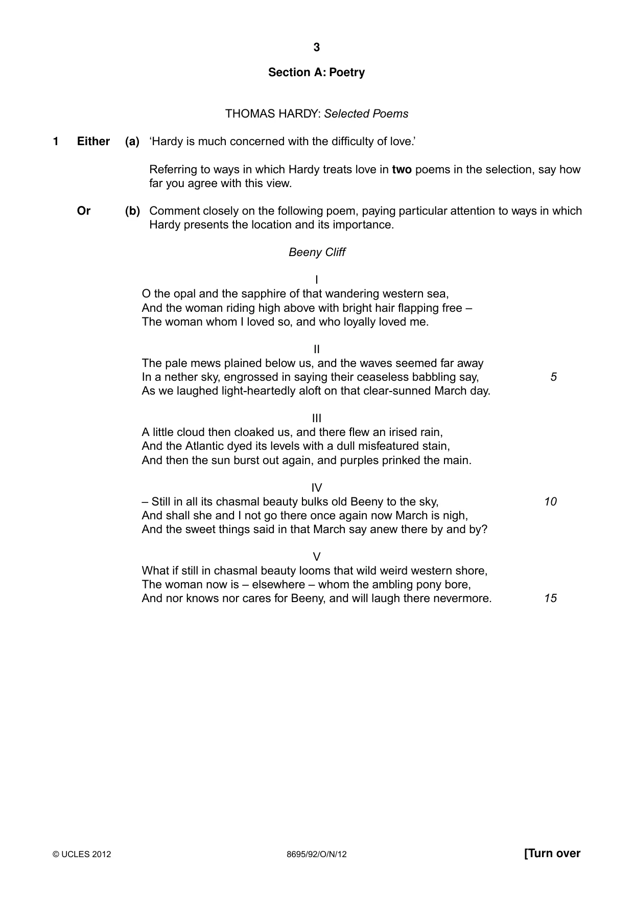 Cambridge A Level English - Language and Literature (AS Level only, from 2016) 8695 2012 Oct/Nov Paper 9 · Variant 2 question paper, page 3 of 15