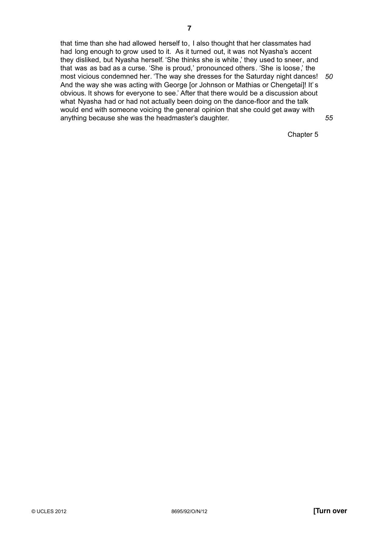 Cambridge A Level English - Language and Literature (AS Level only, from 2016) 8695 2012 Oct/Nov Paper 9 · Variant 2 question paper, page 7 of 15