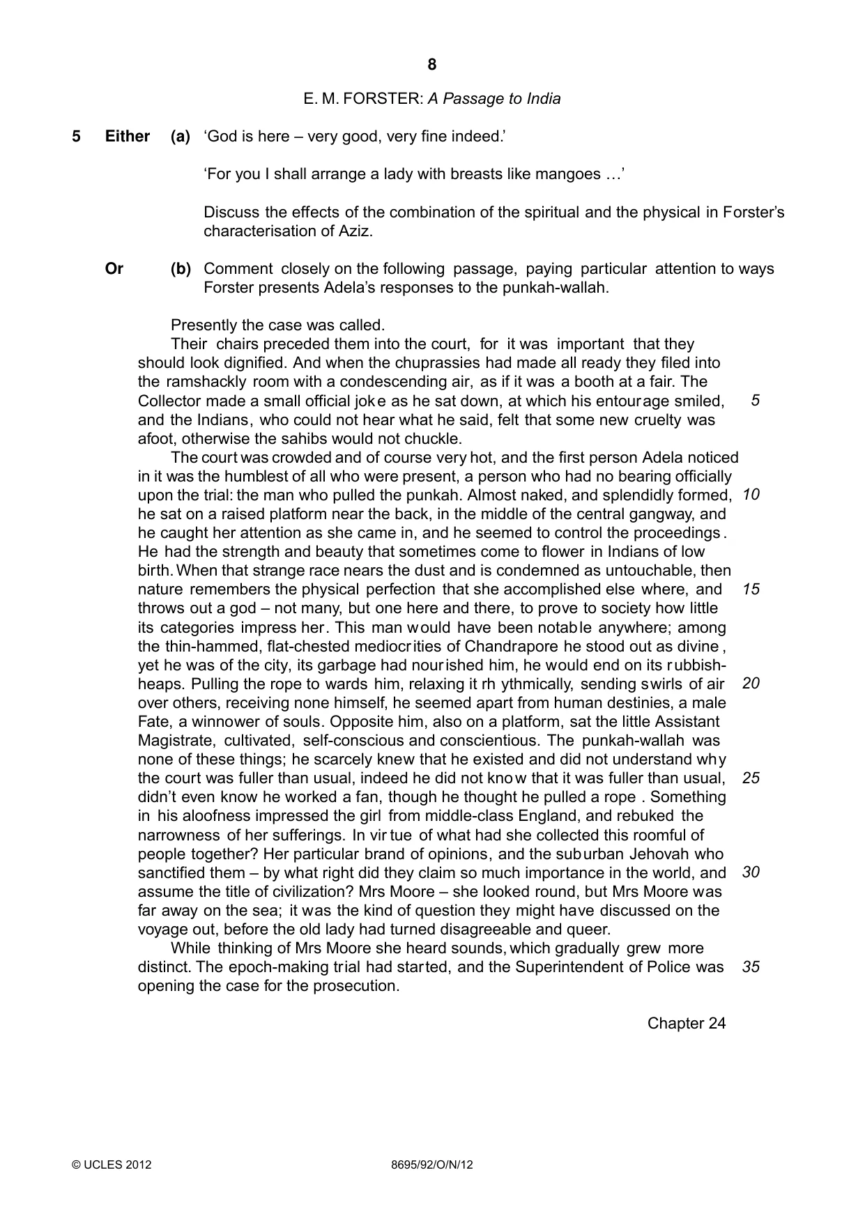 Cambridge A Level English - Language and Literature (AS Level only, from 2016) 8695 2012 Oct/Nov Paper 9 · Variant 2 question paper, page 8 of 15