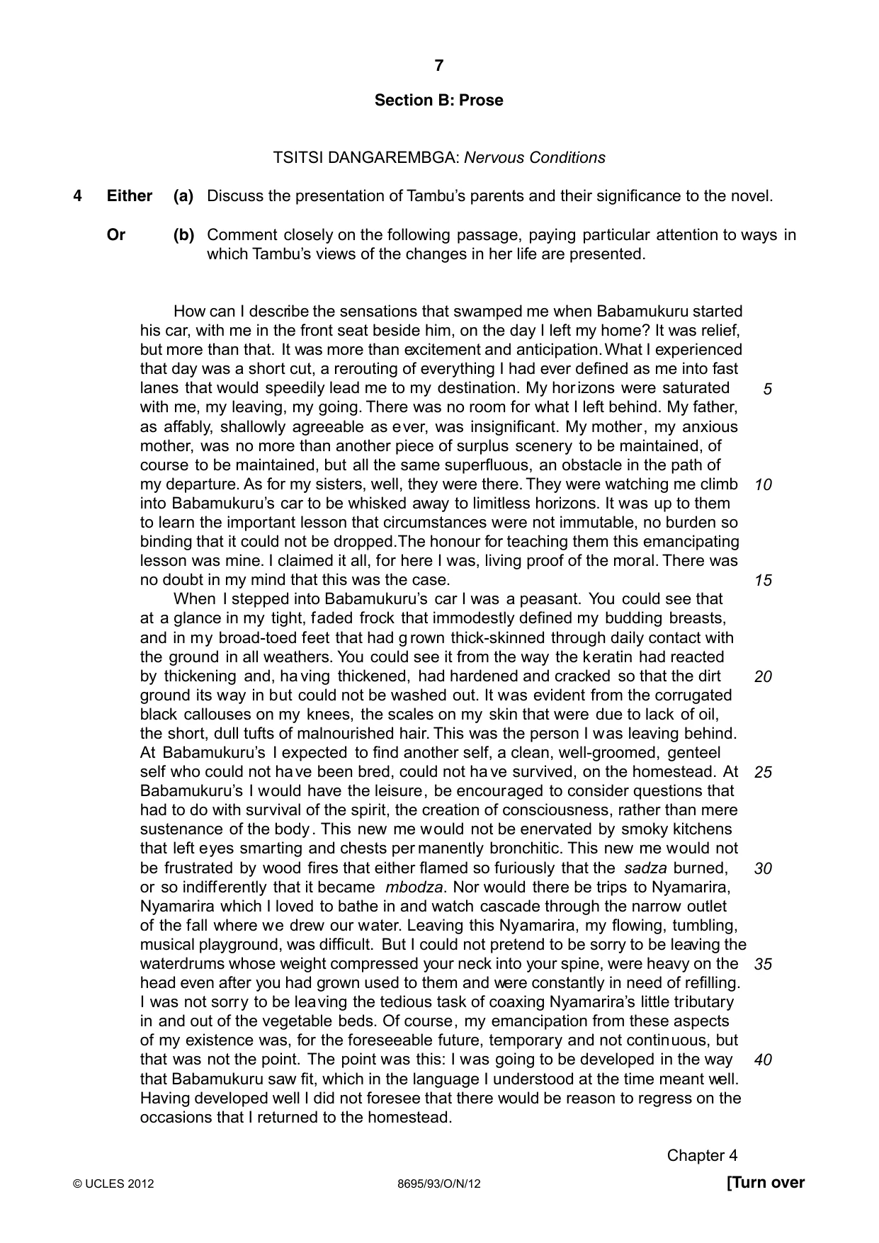 Cambridge A Level English - Language and Literature (AS Level only, from 2016) 8695 2012 Oct/Nov Paper 9 · Variant 3 question paper, page 7 of 17