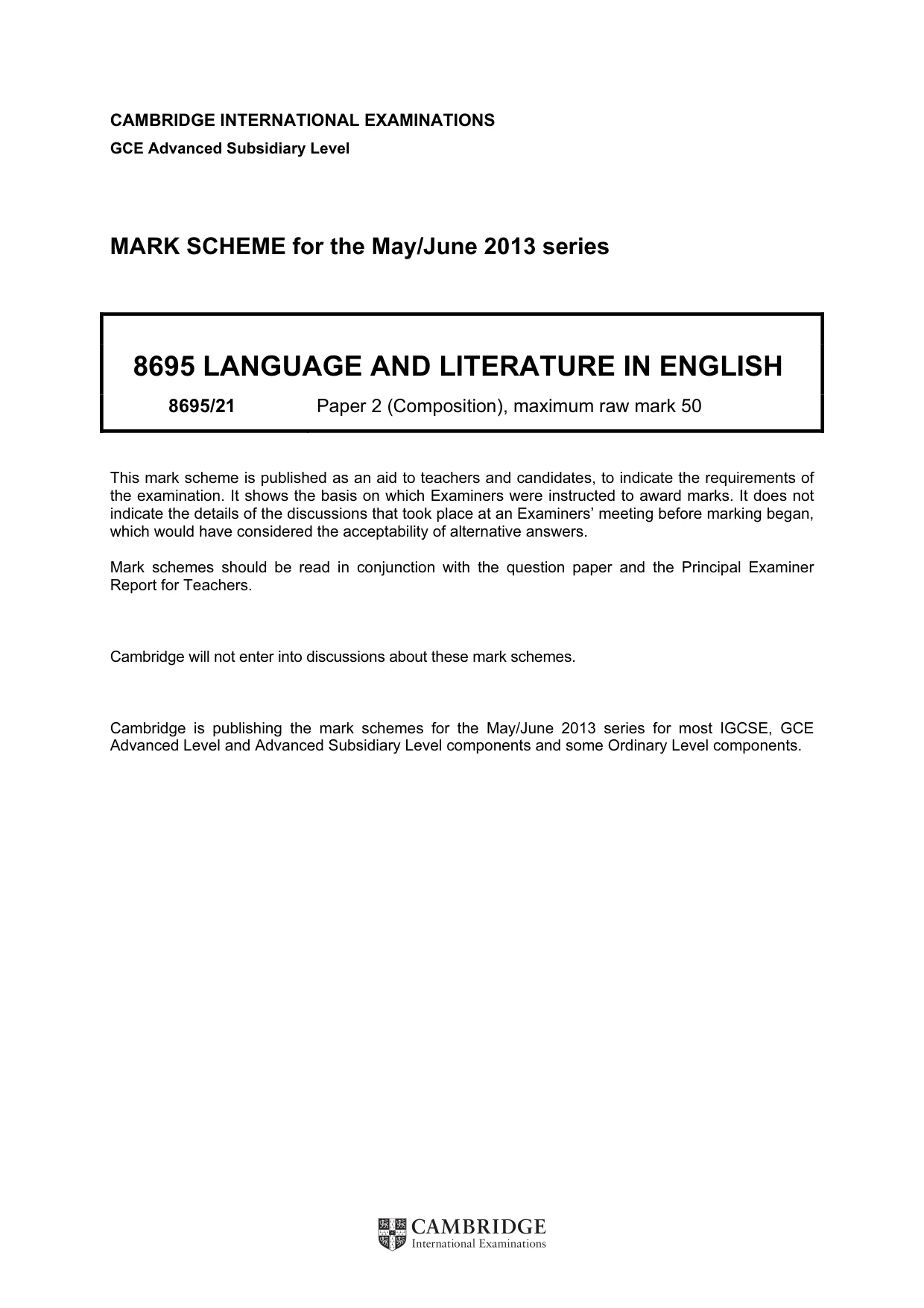 Mark scheme, page 1 of 6