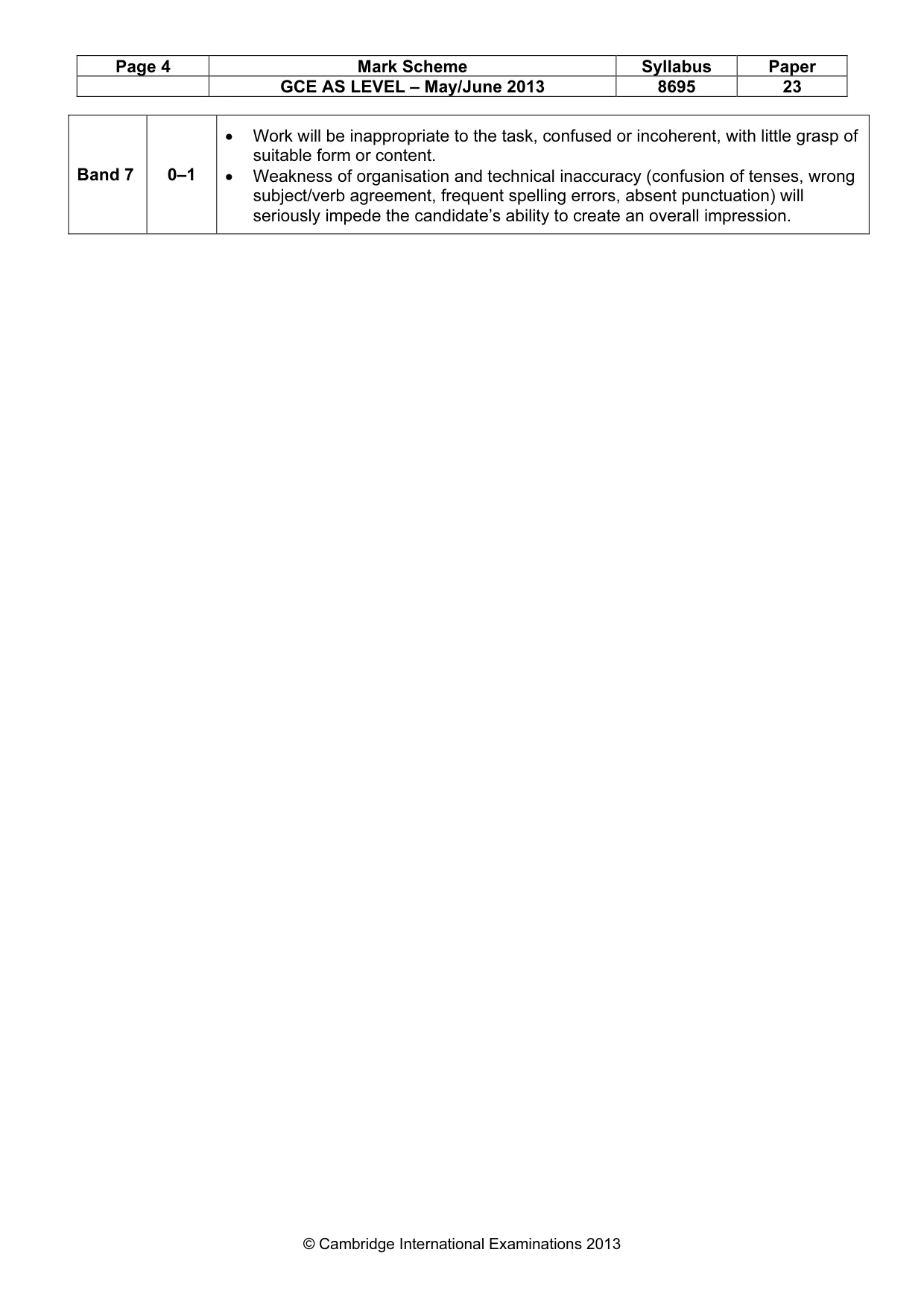Mark scheme, page 4 of 6