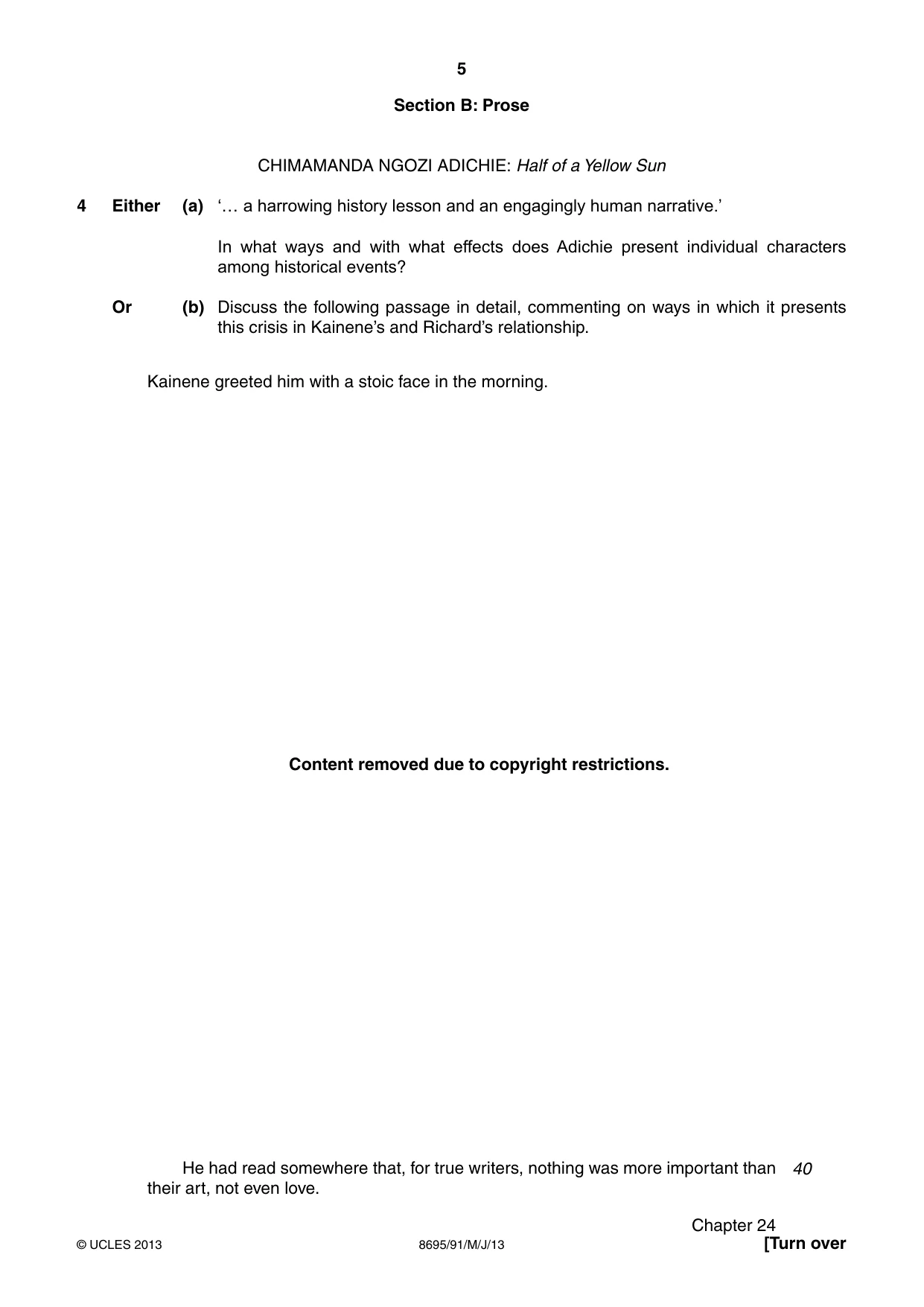 Cambridge A Level English - Language and Literature (AS Level only, from 2016) 8695 2013 May/June Paper 9 · Variant 1 question paper, page 5 of 16