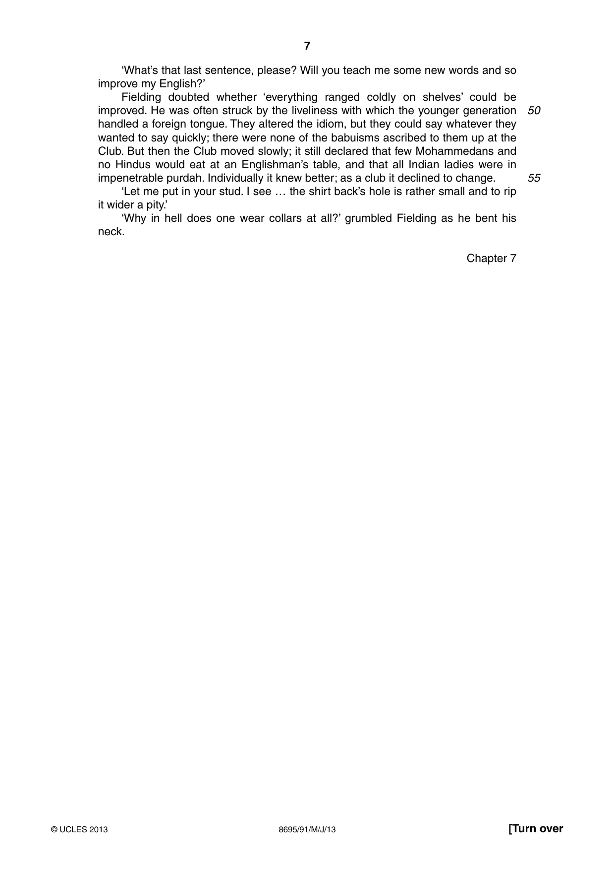Cambridge A Level English - Language and Literature (AS Level only, from 2016) 8695 2013 May/June Paper 9 · Variant 1 question paper, page 7 of 16