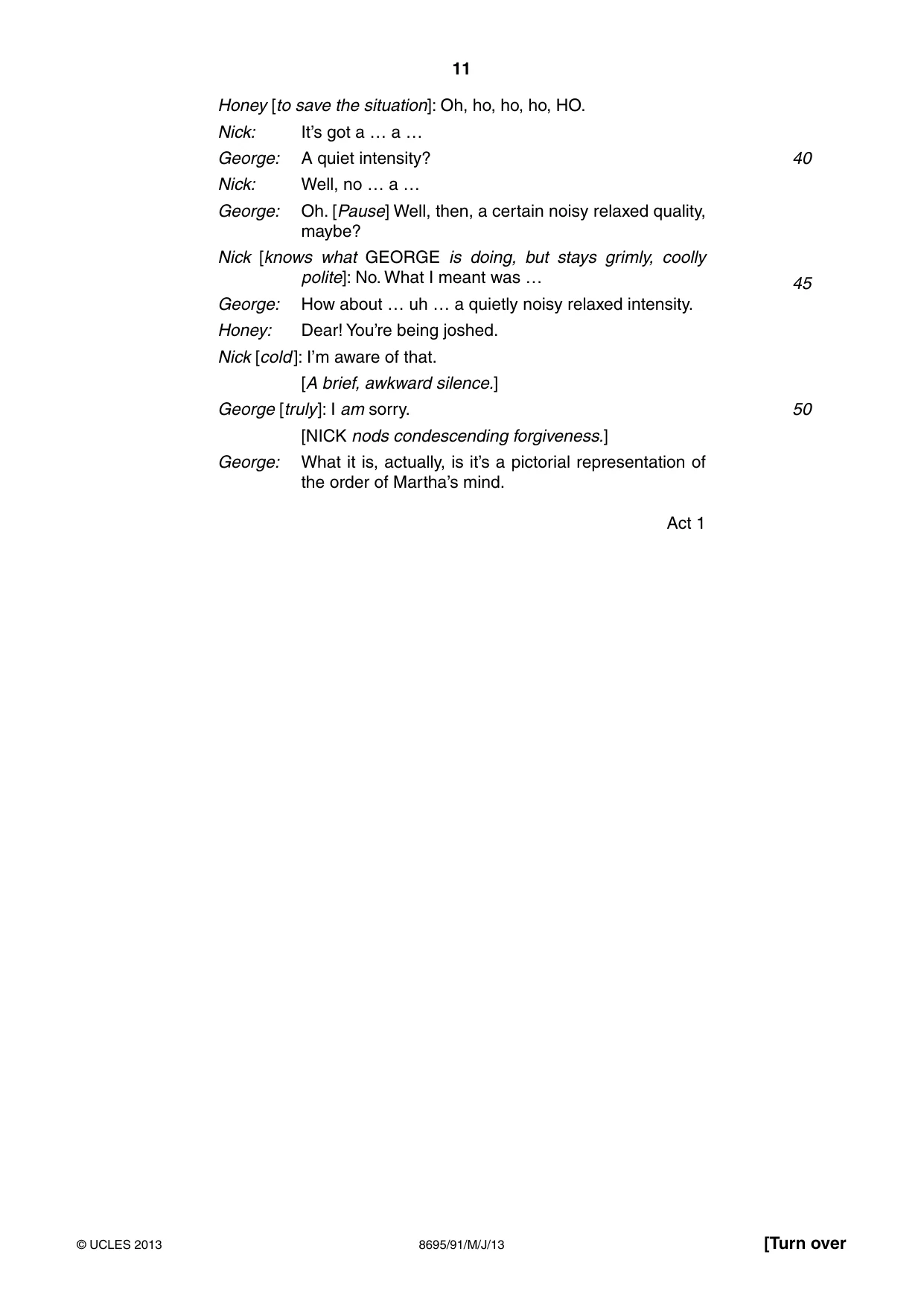Cambridge A Level English - Language and Literature (AS Level only, from 2016) 8695 2013 May/June Paper 9 · Variant 1 question paper, page 11 of 16