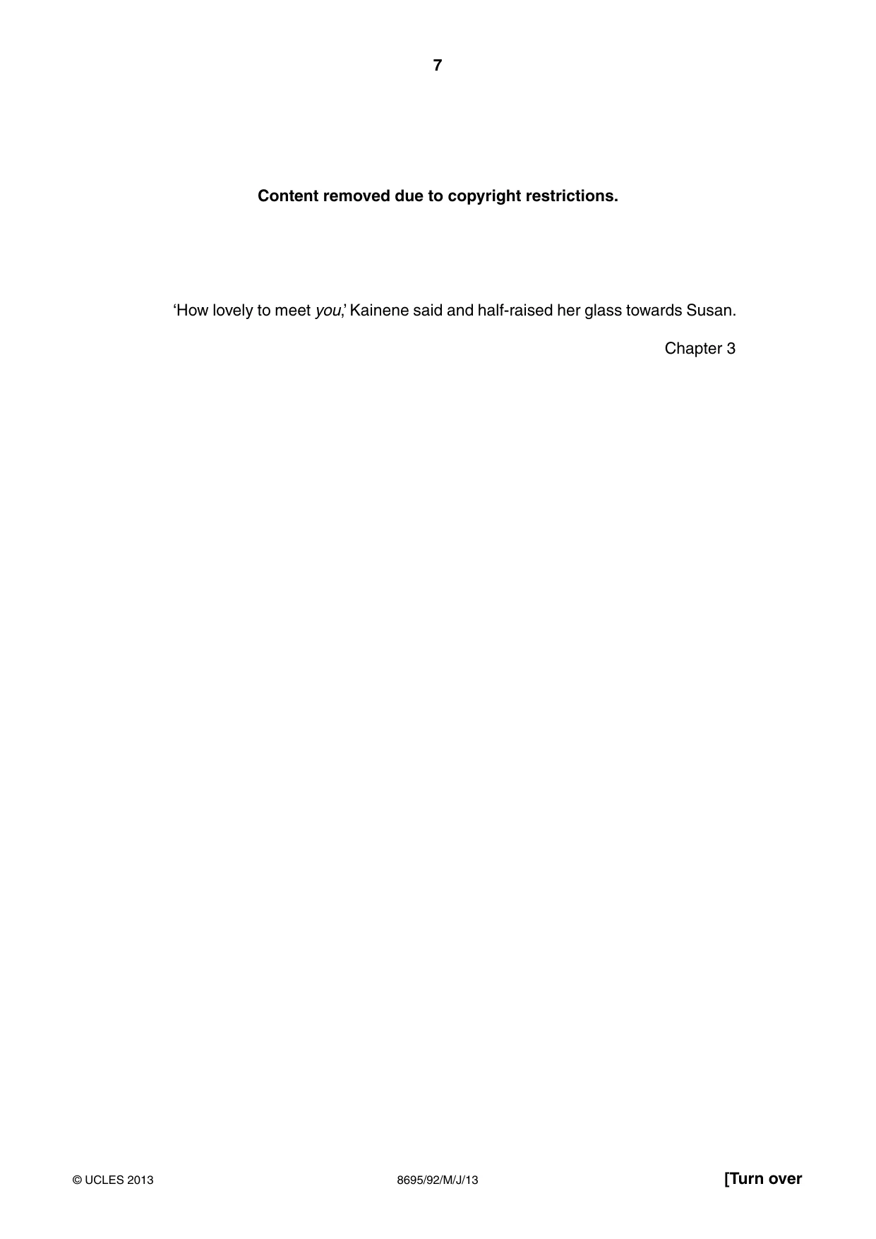 Cambridge A Level English - Language and Literature (AS Level only, from 2016) 8695 2013 May/June Paper 9 · Variant 2 question paper, page 7 of 20