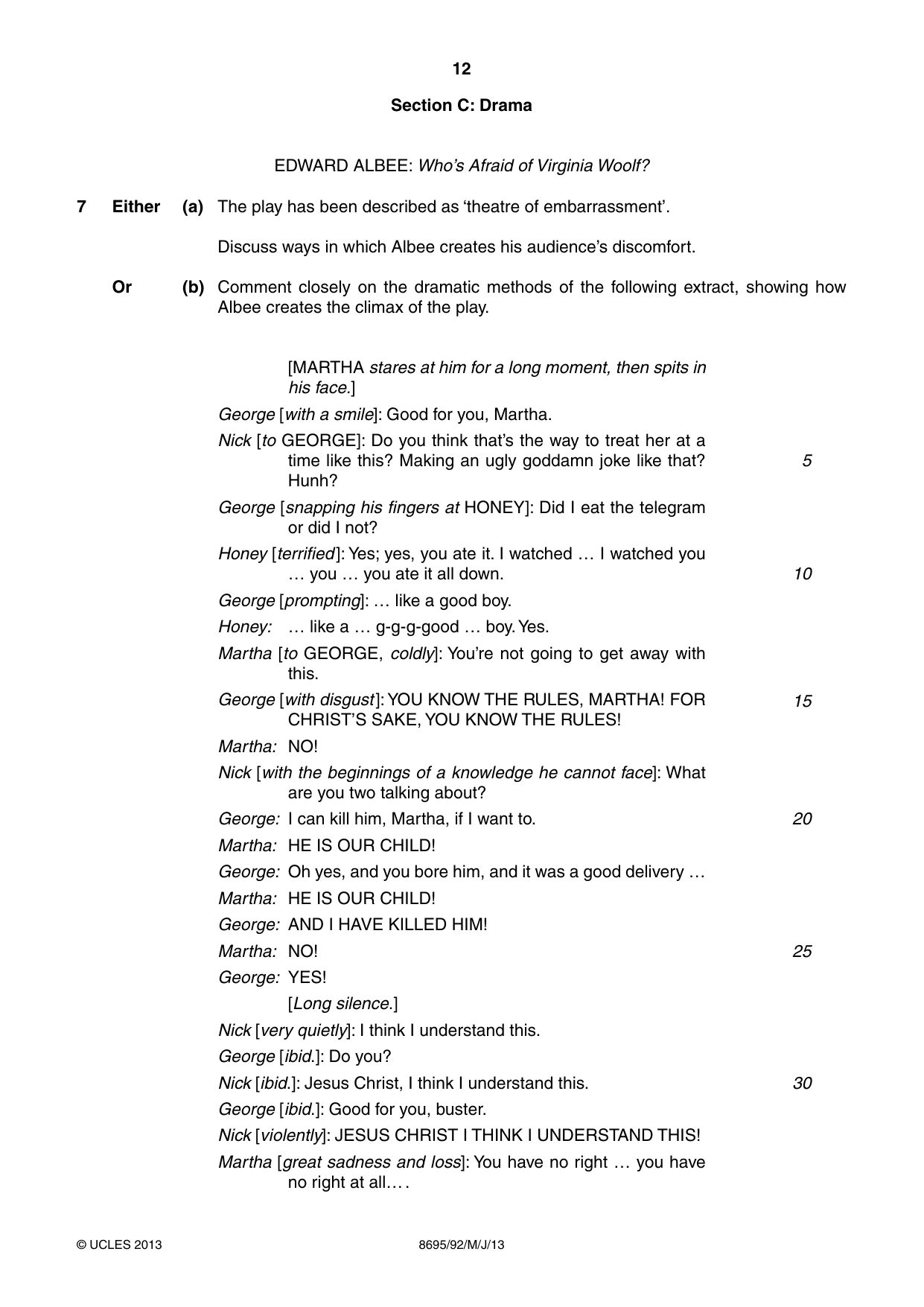 Cambridge A Level English - Language and Literature (AS Level only, from 2016) 8695 2013 May/June Paper 9 · Variant 2 question paper, page 12 of 20