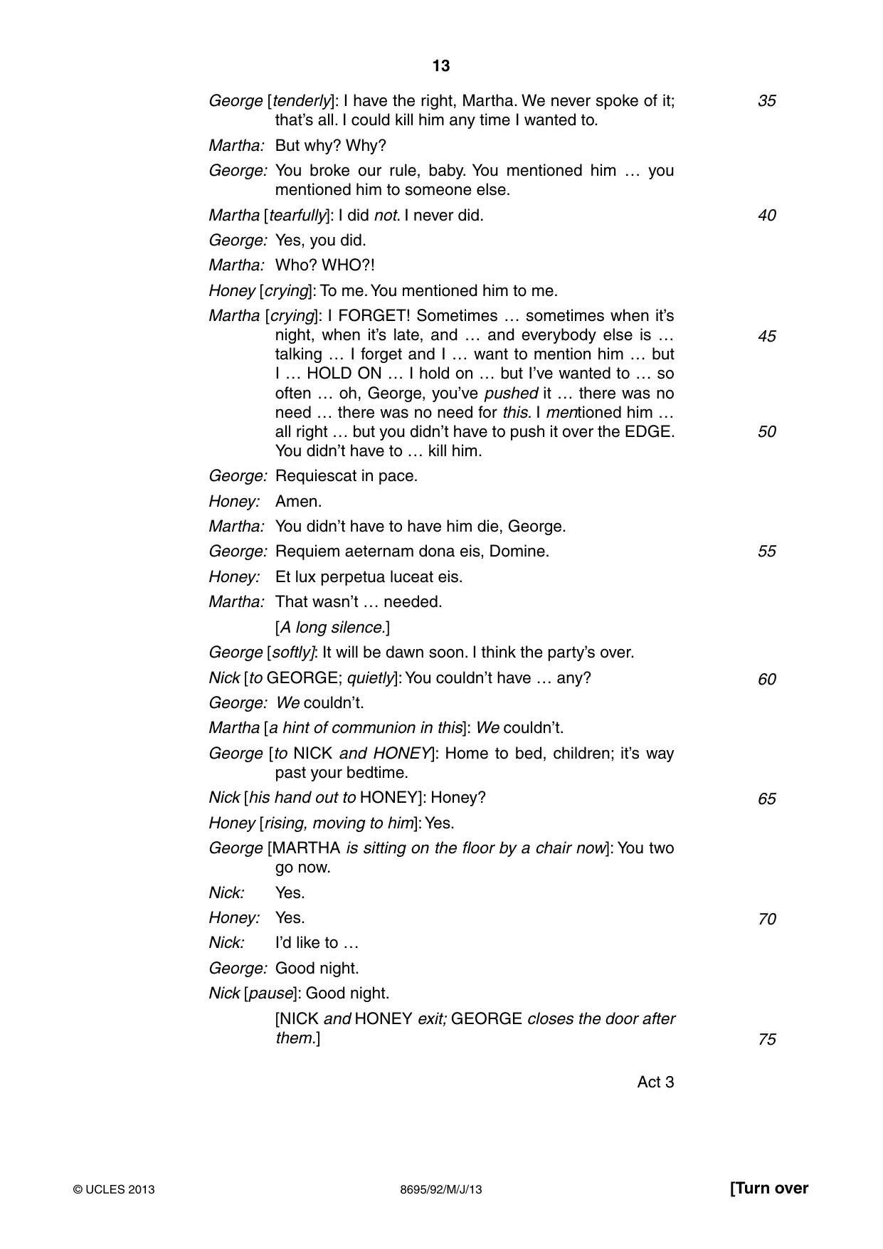 Cambridge A Level English - Language and Literature (AS Level only, from 2016) 8695 2013 May/June Paper 9 · Variant 2 question paper, page 13 of 20