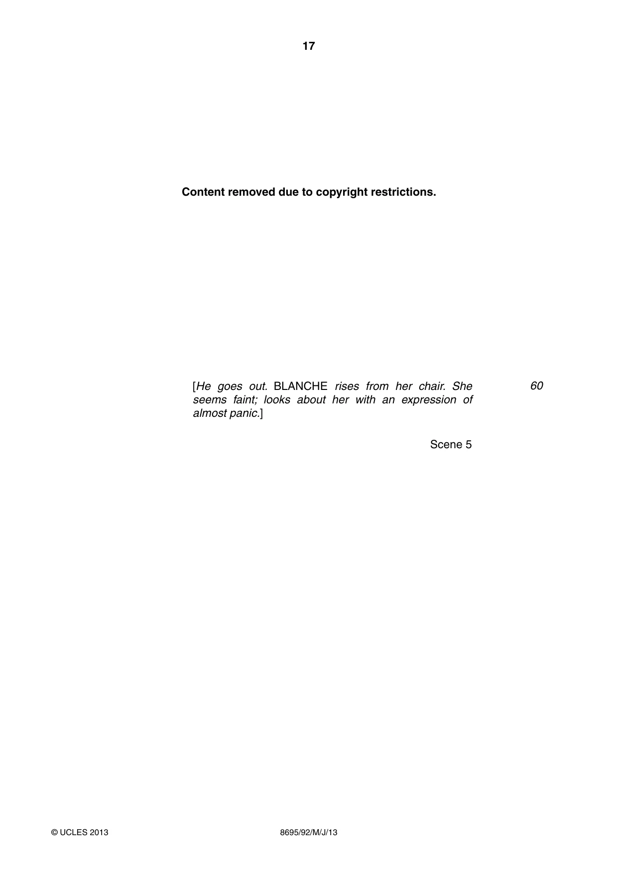 Cambridge A Level English - Language and Literature (AS Level only, from 2016) 8695 2013 May/June Paper 9 · Variant 2 question paper, page 17 of 20