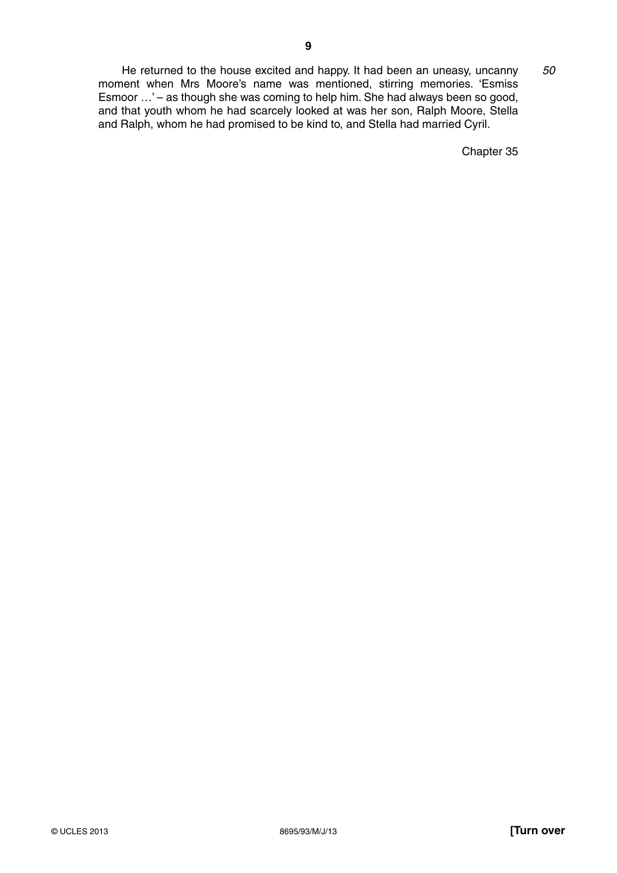 Cambridge A Level English - Language and Literature (AS Level only, from 2016) 8695 2013 May/June Paper 9 · Variant 3 question paper, page 9 of 20