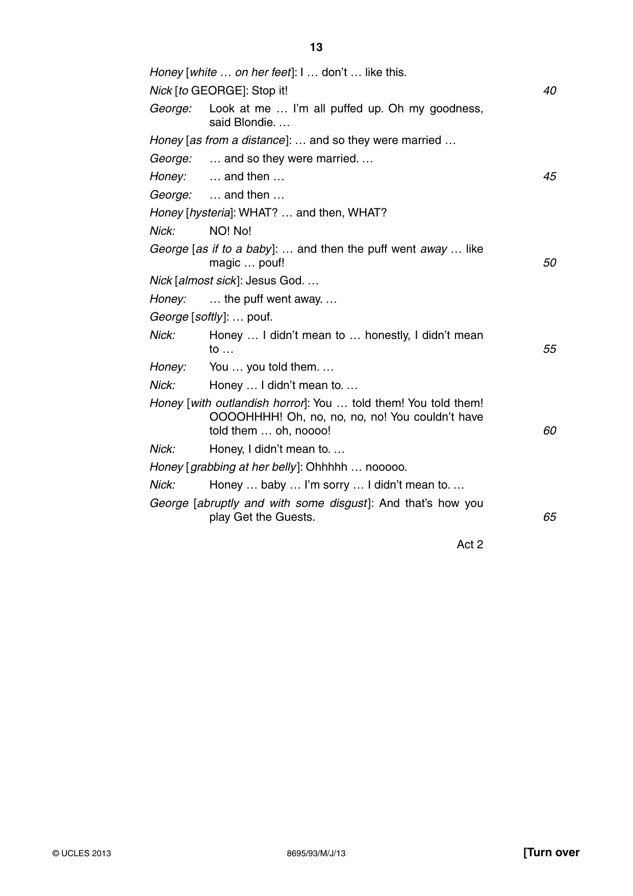 Cambridge A Level English - Language and Literature (AS Level only, from 2016) 8695 2013 May/June Paper 9 · Variant 3 question paper, page 13 of 20