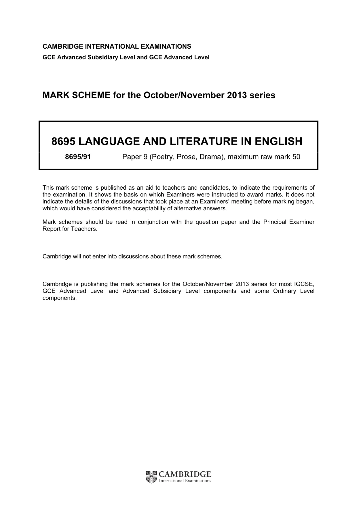 Mark scheme, page 1 of 5