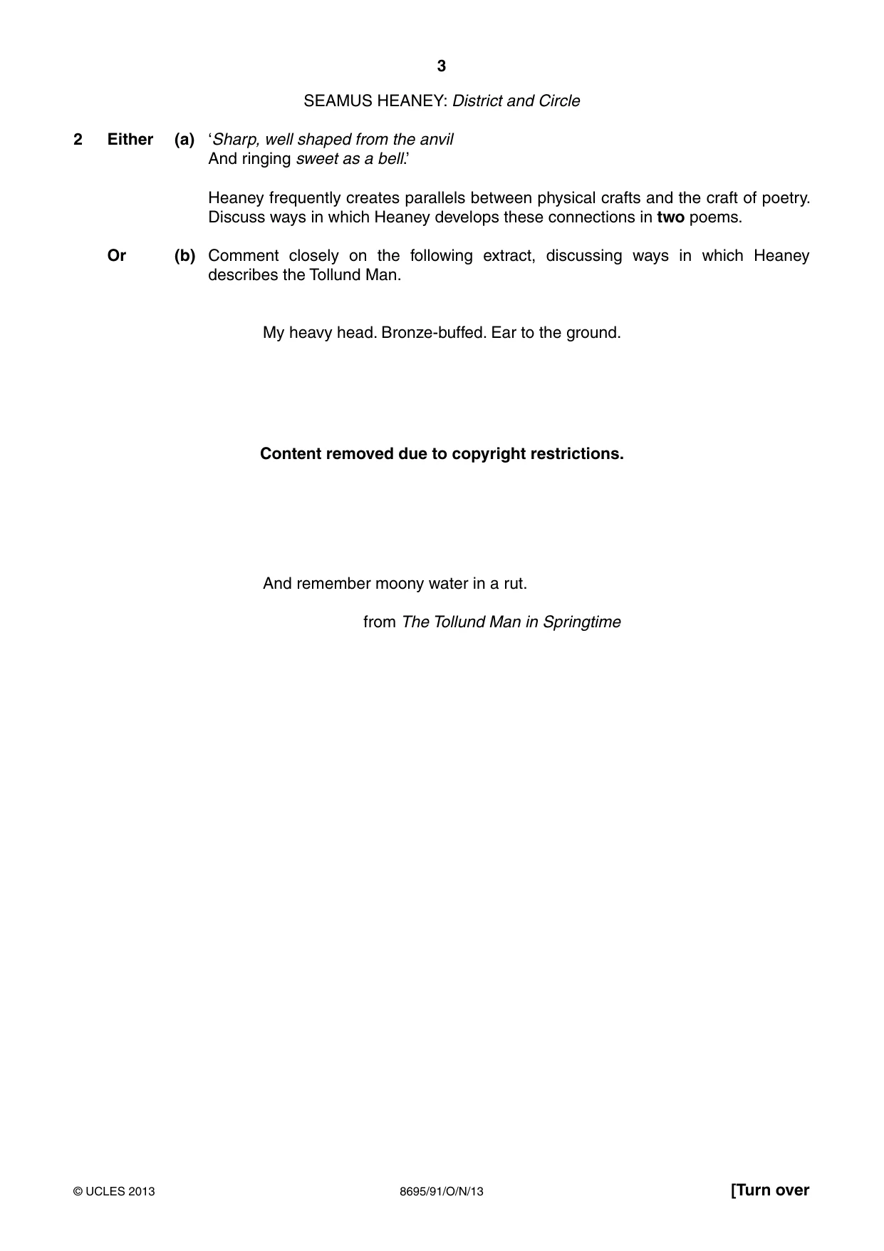 Cambridge A Level English - Language and Literature (AS Level only, from 2016) 8695 2013 Oct/Nov Paper 9 · Variant 1 question paper, page 3 of 16