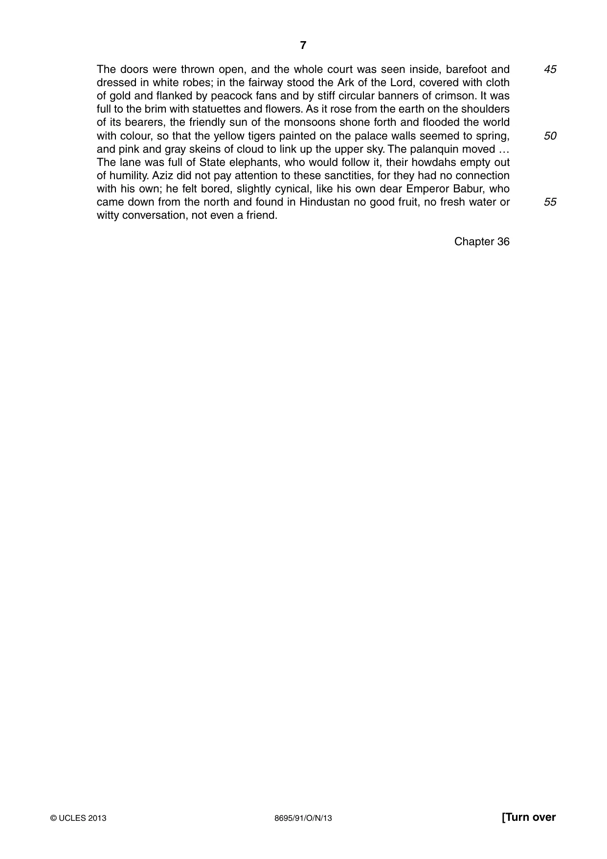 Cambridge A Level English - Language and Literature (AS Level only, from 2016) 8695 2013 Oct/Nov Paper 9 · Variant 1 question paper, page 7 of 16