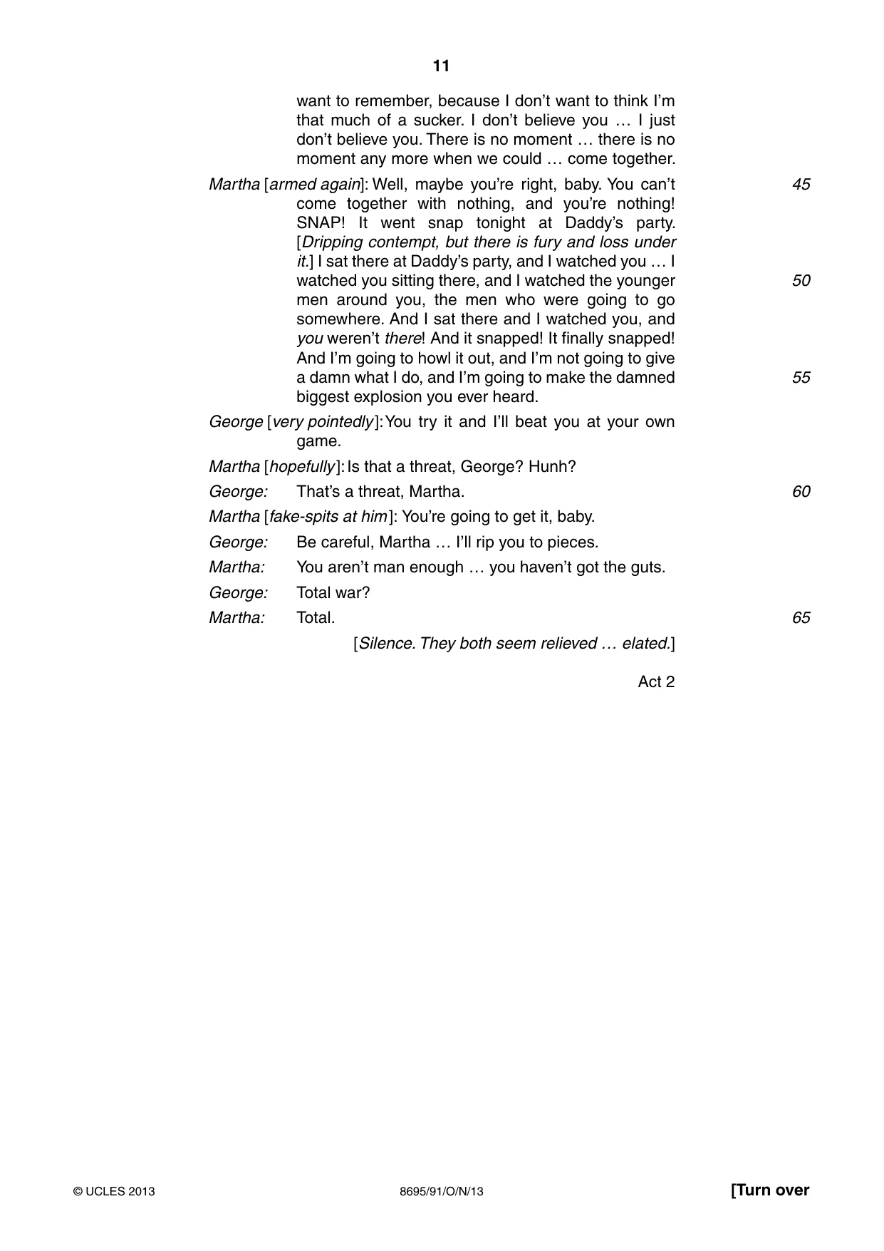 Cambridge A Level English - Language and Literature (AS Level only, from 2016) 8695 2013 Oct/Nov Paper 9 · Variant 1 question paper, page 11 of 16