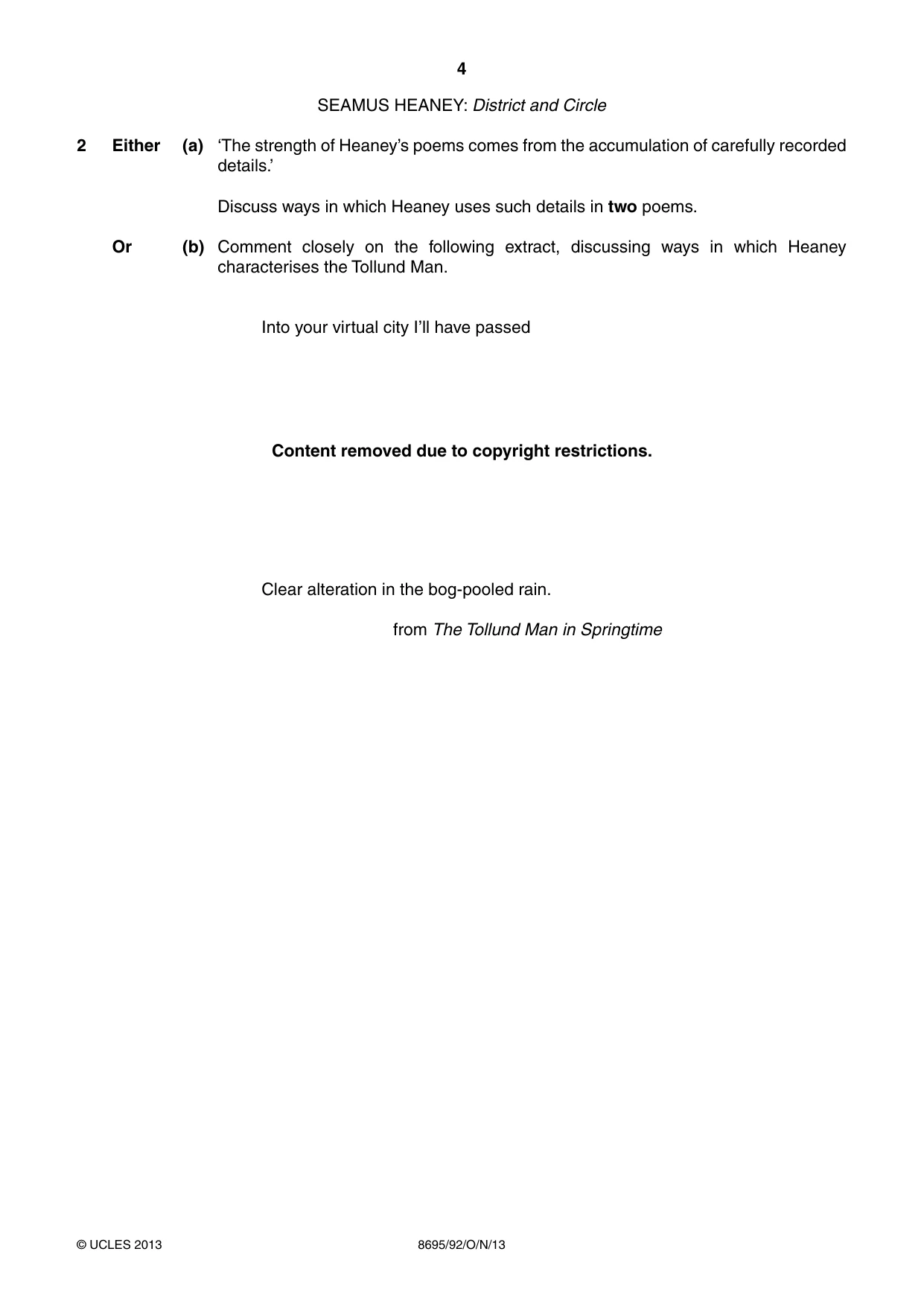 Cambridge A Level English - Language and Literature (AS Level only, from 2016) 8695 2013 Oct/Nov Paper 9 · Variant 2 question paper, page 4 of 20