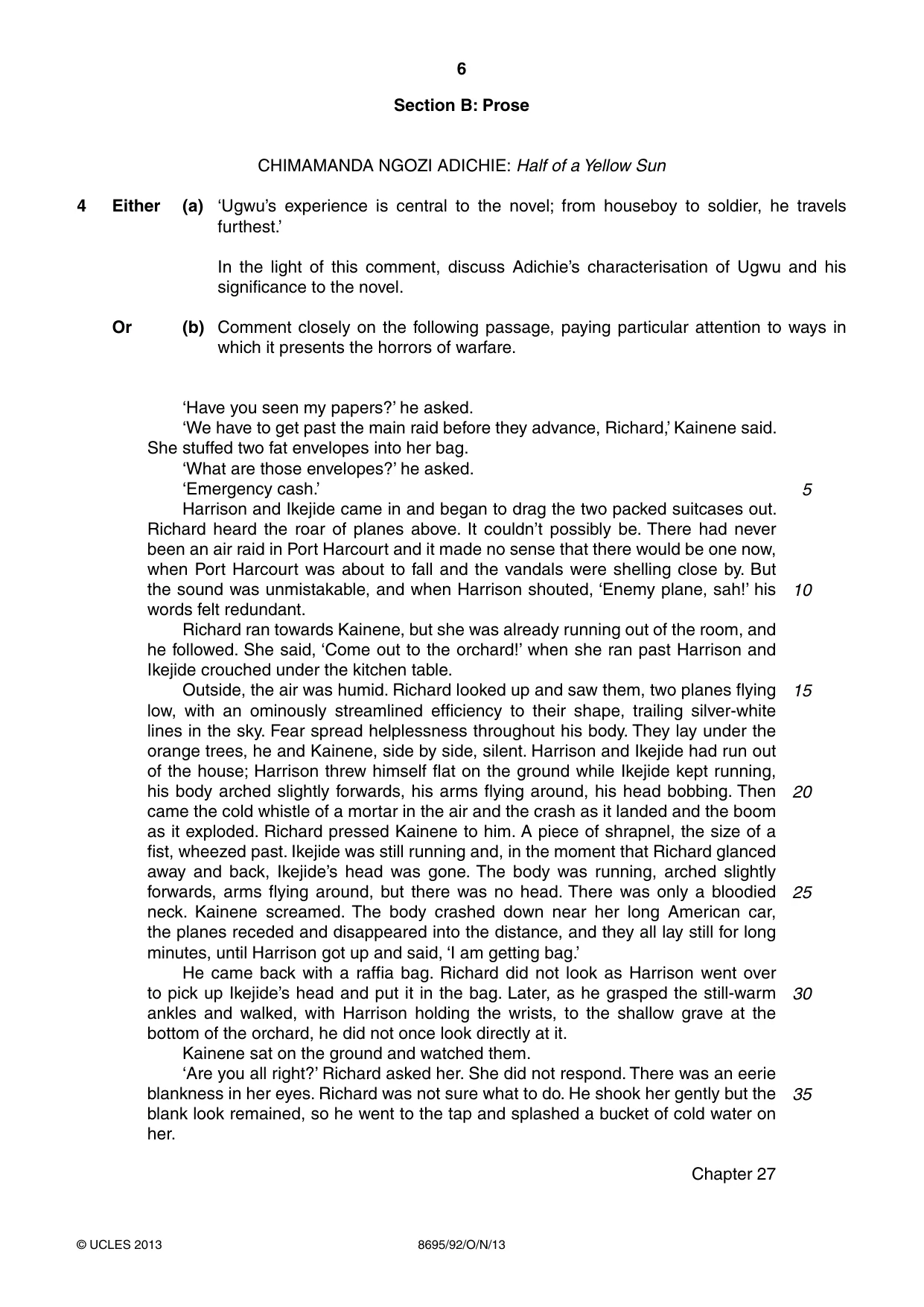 Cambridge A Level English - Language and Literature (AS Level only, from 2016) 8695 2013 Oct/Nov Paper 9 · Variant 2 question paper, page 6 of 20