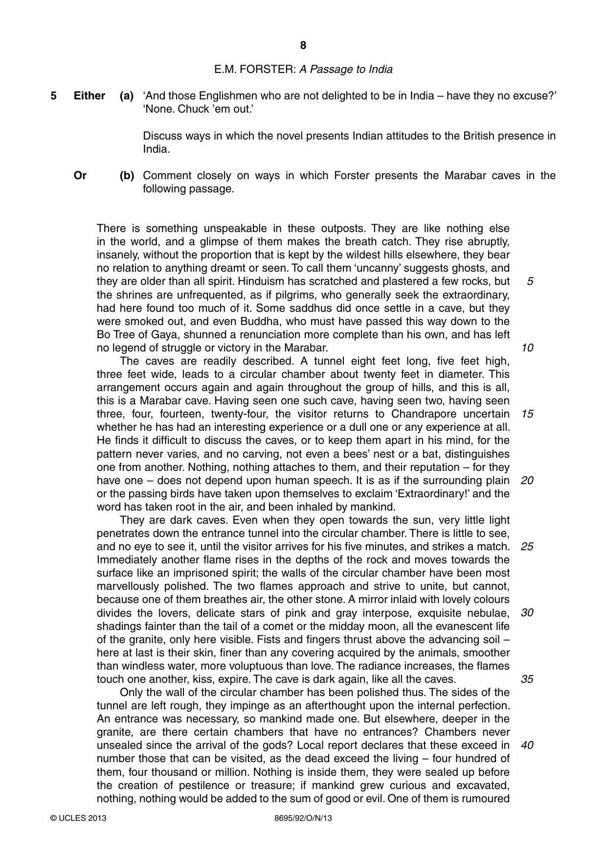 Cambridge A Level English - Language and Literature (AS Level only, from 2016) 8695 2013 Oct/Nov Paper 9 · Variant 2 question paper, page 8 of 20
