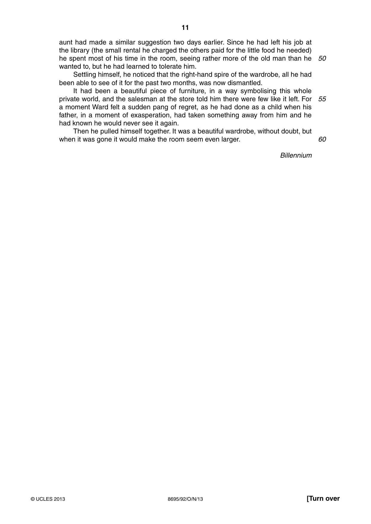 Cambridge A Level English - Language and Literature (AS Level only, from 2016) 8695 2013 Oct/Nov Paper 9 · Variant 2 question paper, page 11 of 20