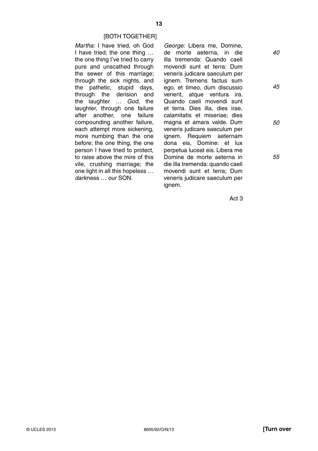 Cambridge A Level English - Language and Literature (AS Level only, from 2016) 8695 2013 Oct/Nov Paper 9 · Variant 2 question paper, page 13 of 20