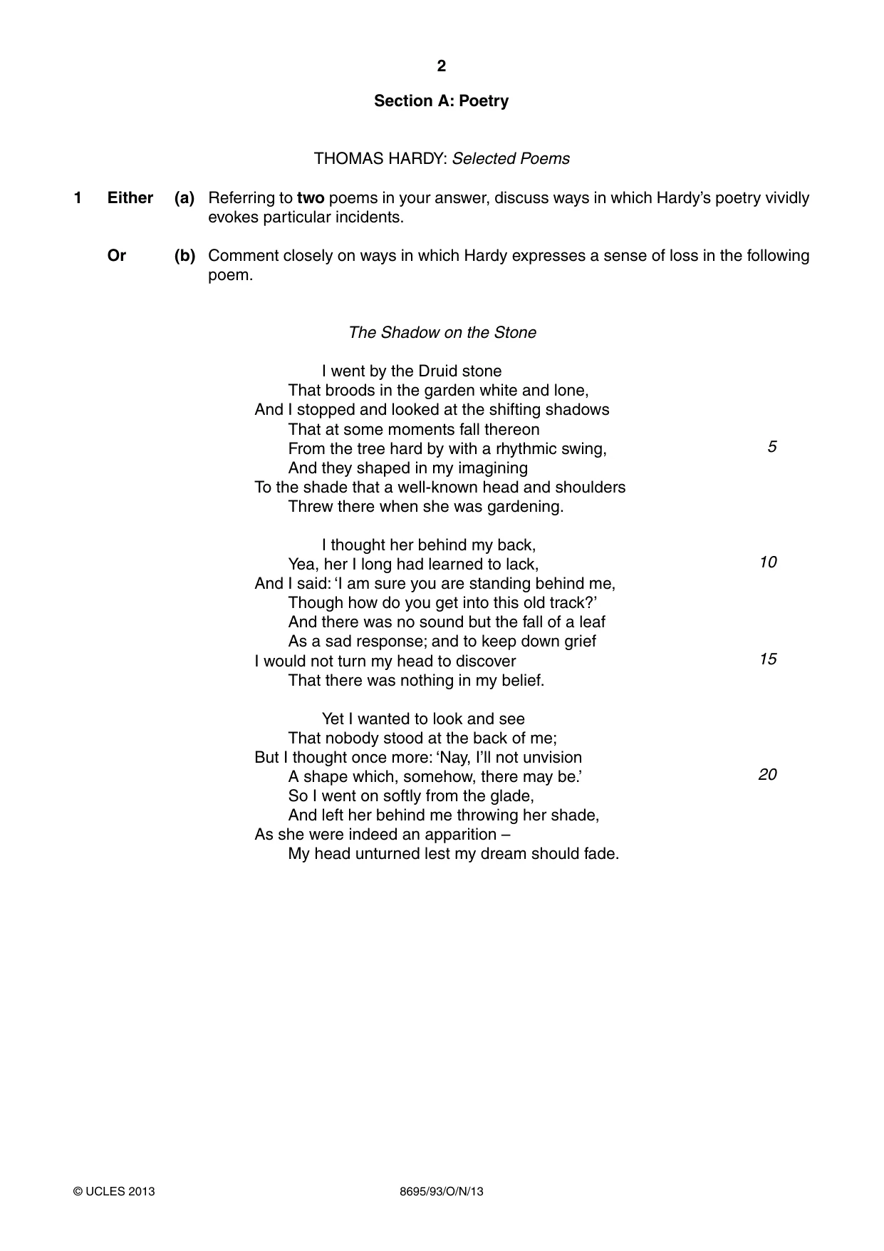 Cambridge A Level English - Language and Literature (AS Level only, from 2016) 8695 2013 Oct/Nov Paper 9 · Variant 3 question paper, page 2 of 16