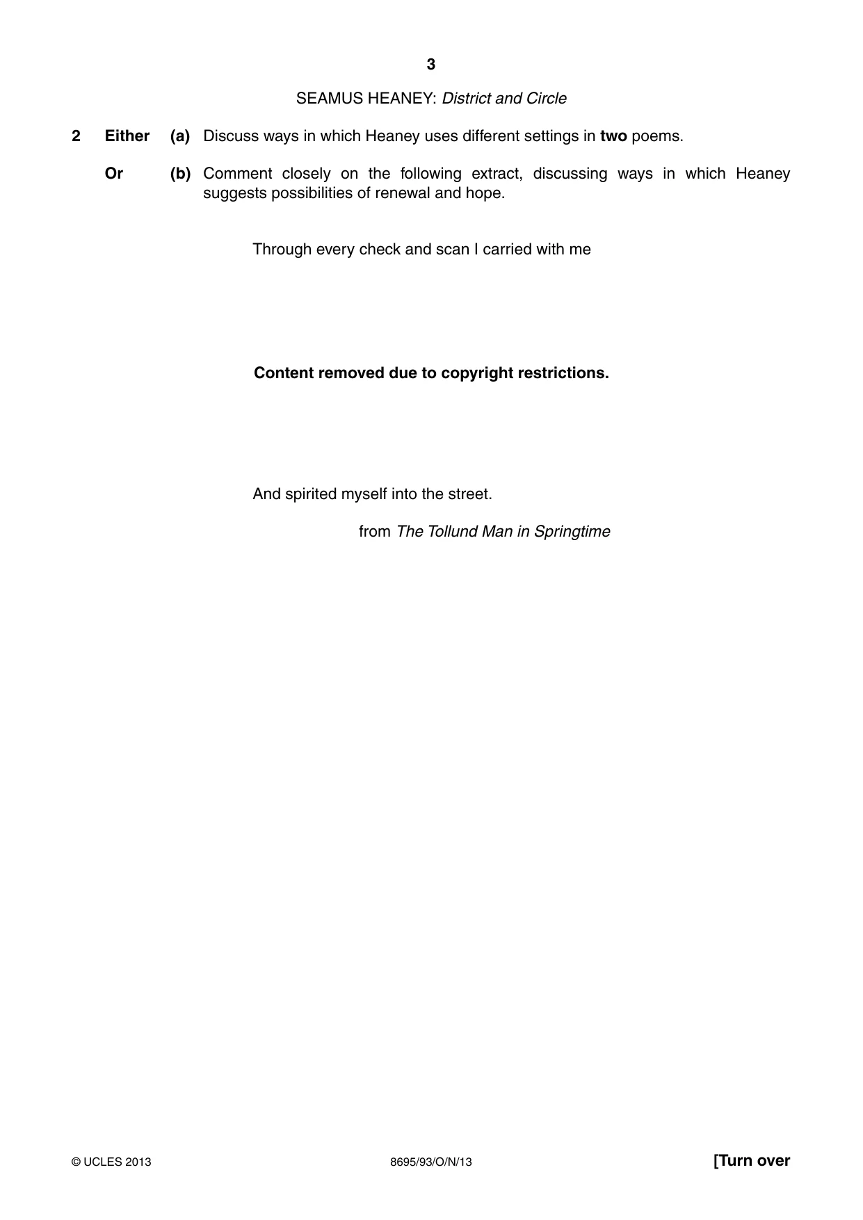Cambridge A Level English - Language and Literature (AS Level only, from 2016) 8695 2013 Oct/Nov Paper 9 · Variant 3 question paper, page 3 of 16