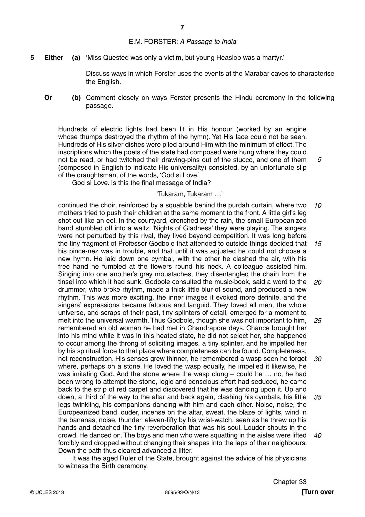 Cambridge A Level English - Language and Literature (AS Level only, from 2016) 8695 2013 Oct/Nov Paper 9 · Variant 3 question paper, page 7 of 16