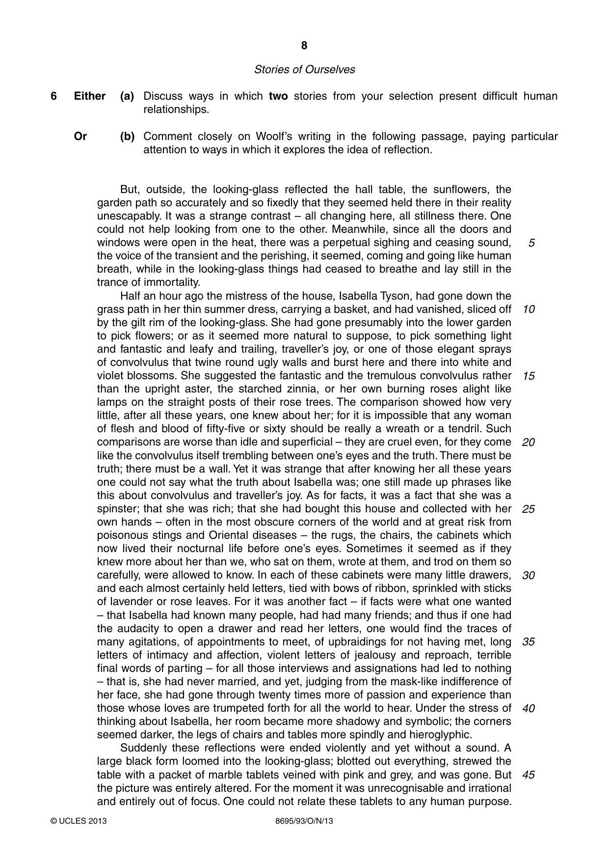 Cambridge A Level English - Language and Literature (AS Level only, from 2016) 8695 2013 Oct/Nov Paper 9 · Variant 3 question paper, page 8 of 16