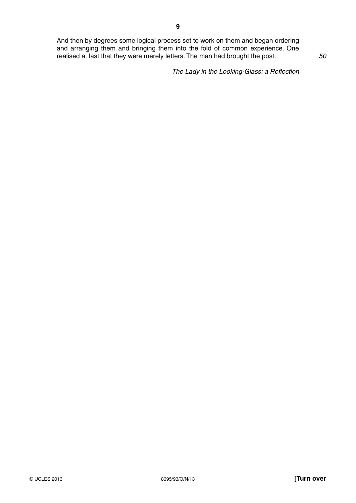 Cambridge A Level English - Language and Literature (AS Level only, from 2016) 8695 2013 Oct/Nov Paper 9 · Variant 3 question paper, page 9 of 16