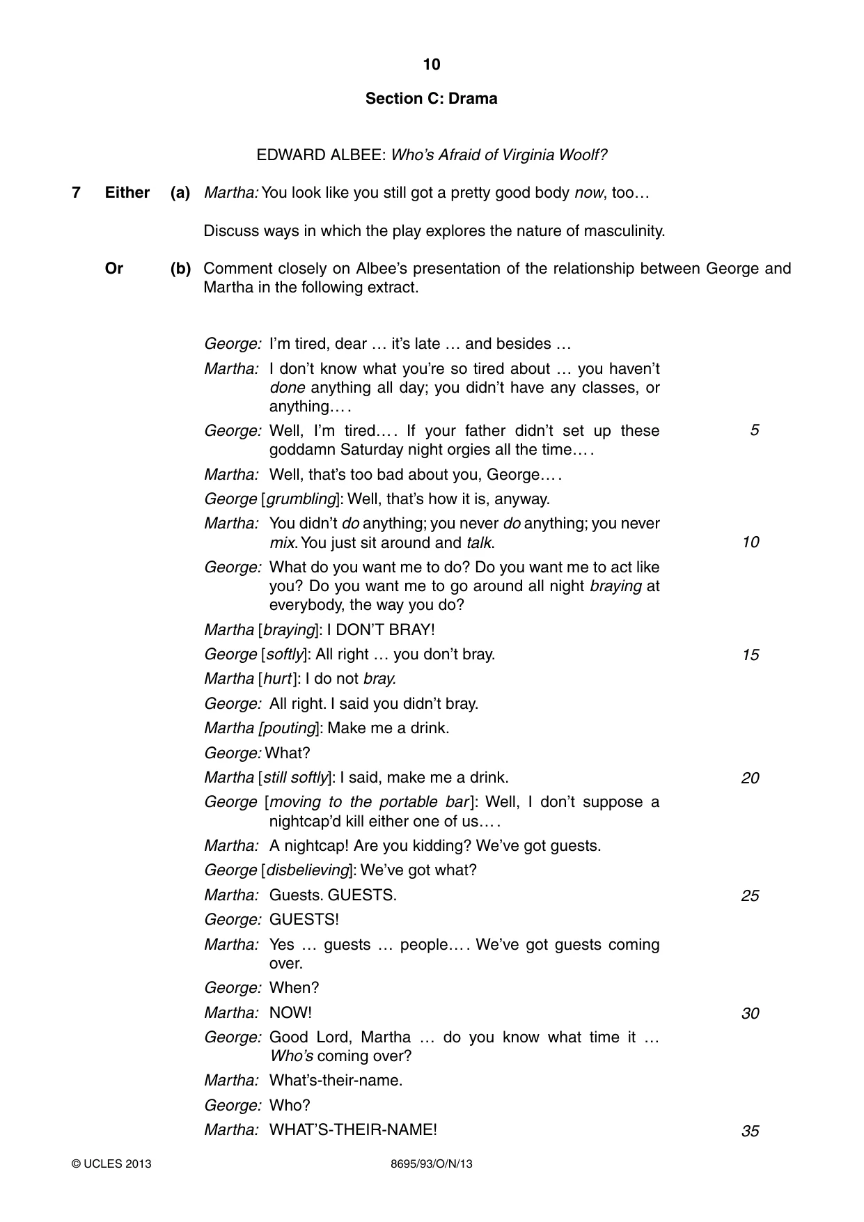 Cambridge A Level English - Language and Literature (AS Level only, from 2016) 8695 2013 Oct/Nov Paper 9 · Variant 3 question paper, page 10 of 16