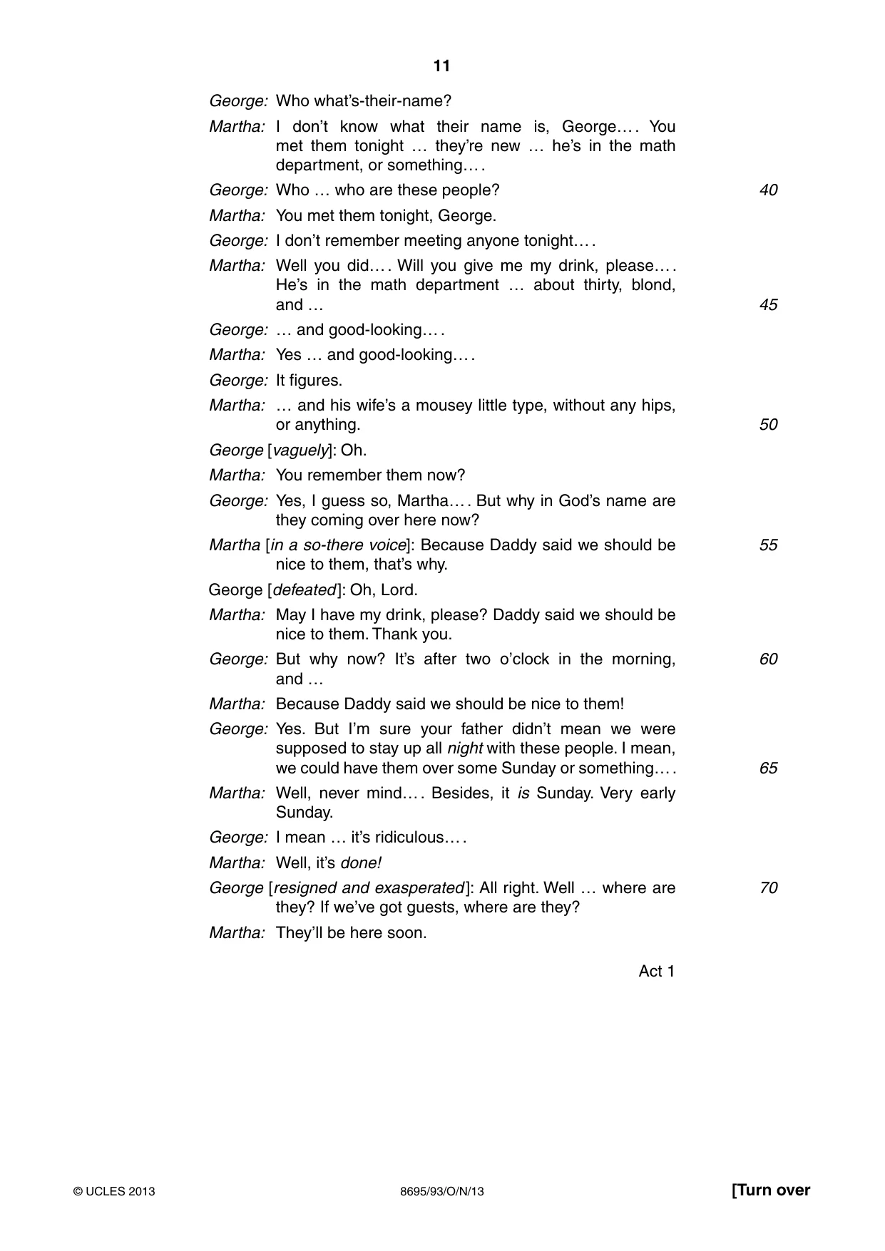 Cambridge A Level English - Language and Literature (AS Level only, from 2016) 8695 2013 Oct/Nov Paper 9 · Variant 3 question paper, page 11 of 16