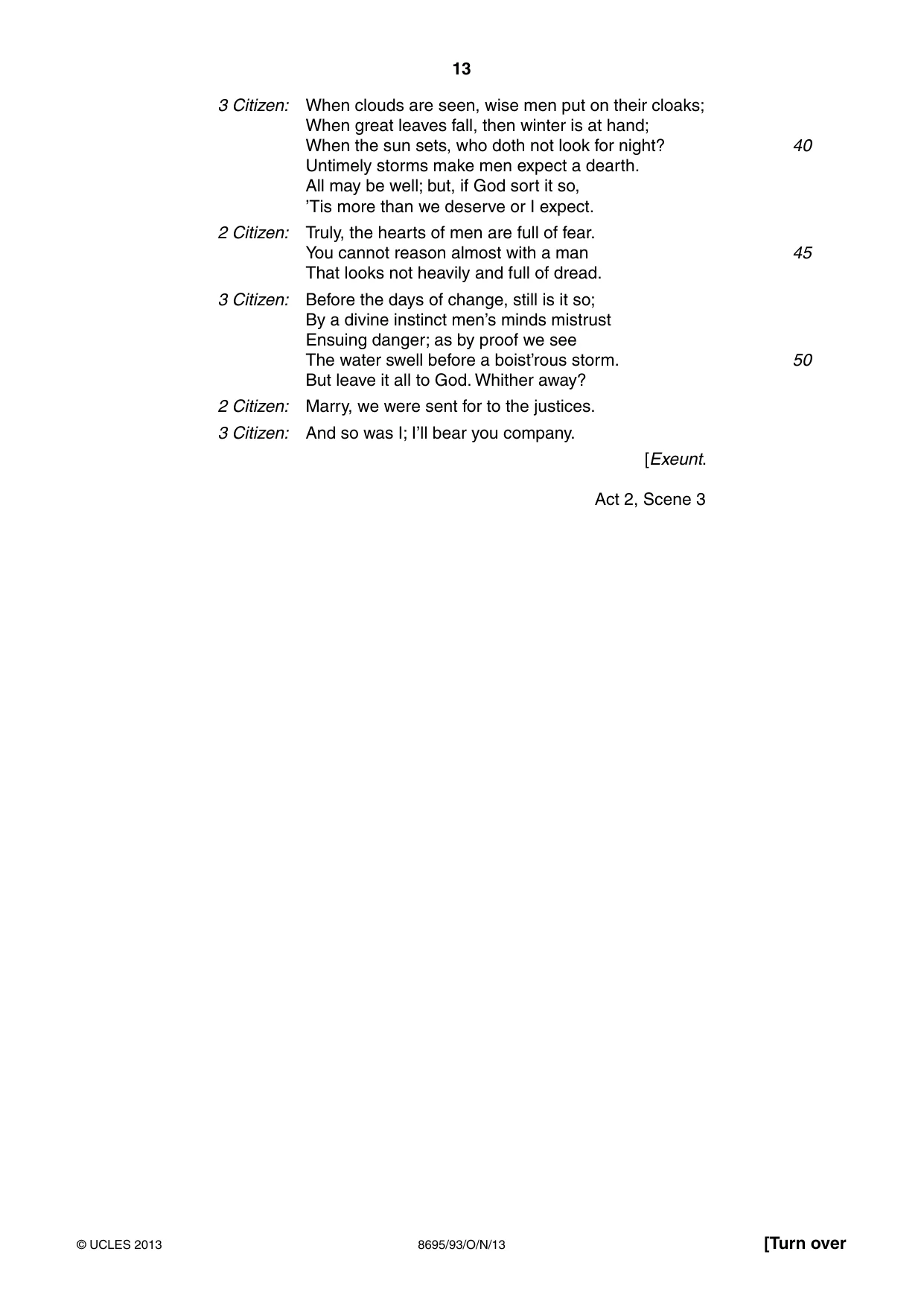 Cambridge A Level English - Language and Literature (AS Level only, from 2016) 8695 2013 Oct/Nov Paper 9 · Variant 3 question paper, page 13 of 16