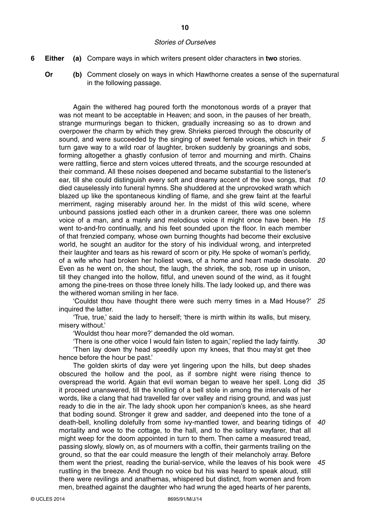 Cambridge A Level English - Language and Literature (AS Level only, from 2016) 8695 2014 May/June Paper 9 · Variant 1 question paper, page 10 of 20