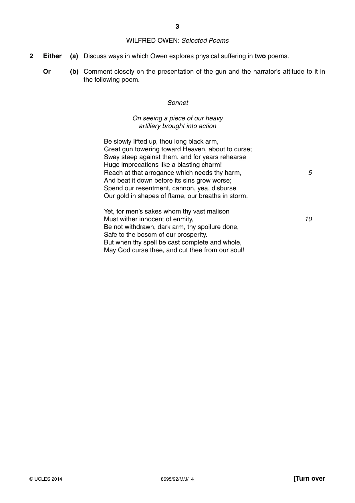 Cambridge A Level English - Language and Literature (AS Level only, from 2016) 8695 2014 May/June Paper 9 · Variant 2 question paper, page 3 of 16