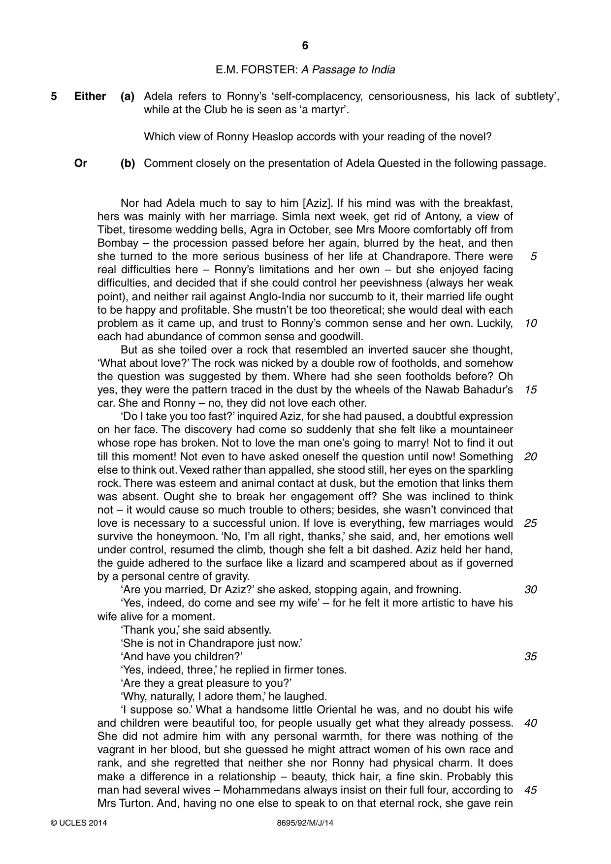 Cambridge A Level English - Language and Literature (AS Level only, from 2016) 8695 2014 May/June Paper 9 · Variant 2 question paper, page 6 of 16