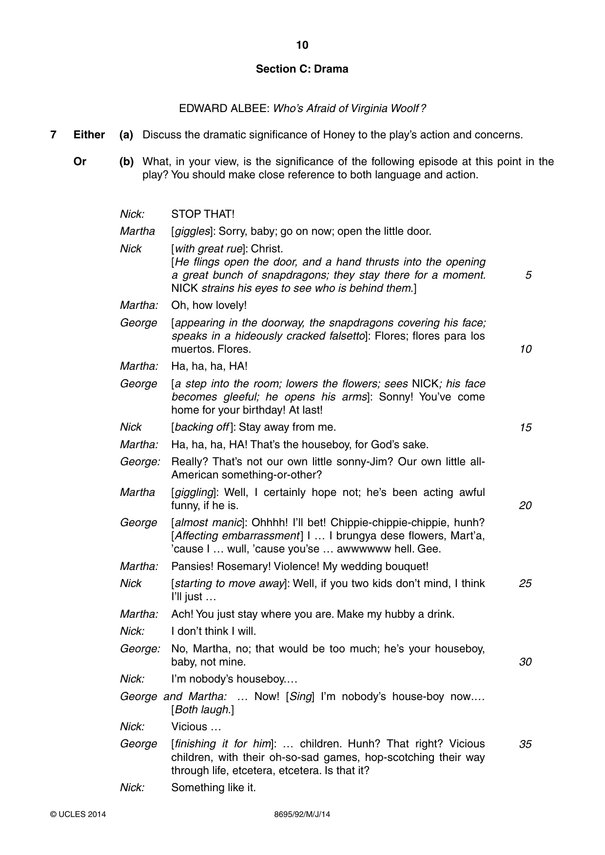 Cambridge A Level English - Language and Literature (AS Level only, from 2016) 8695 2014 May/June Paper 9 · Variant 2 question paper, page 10 of 16
