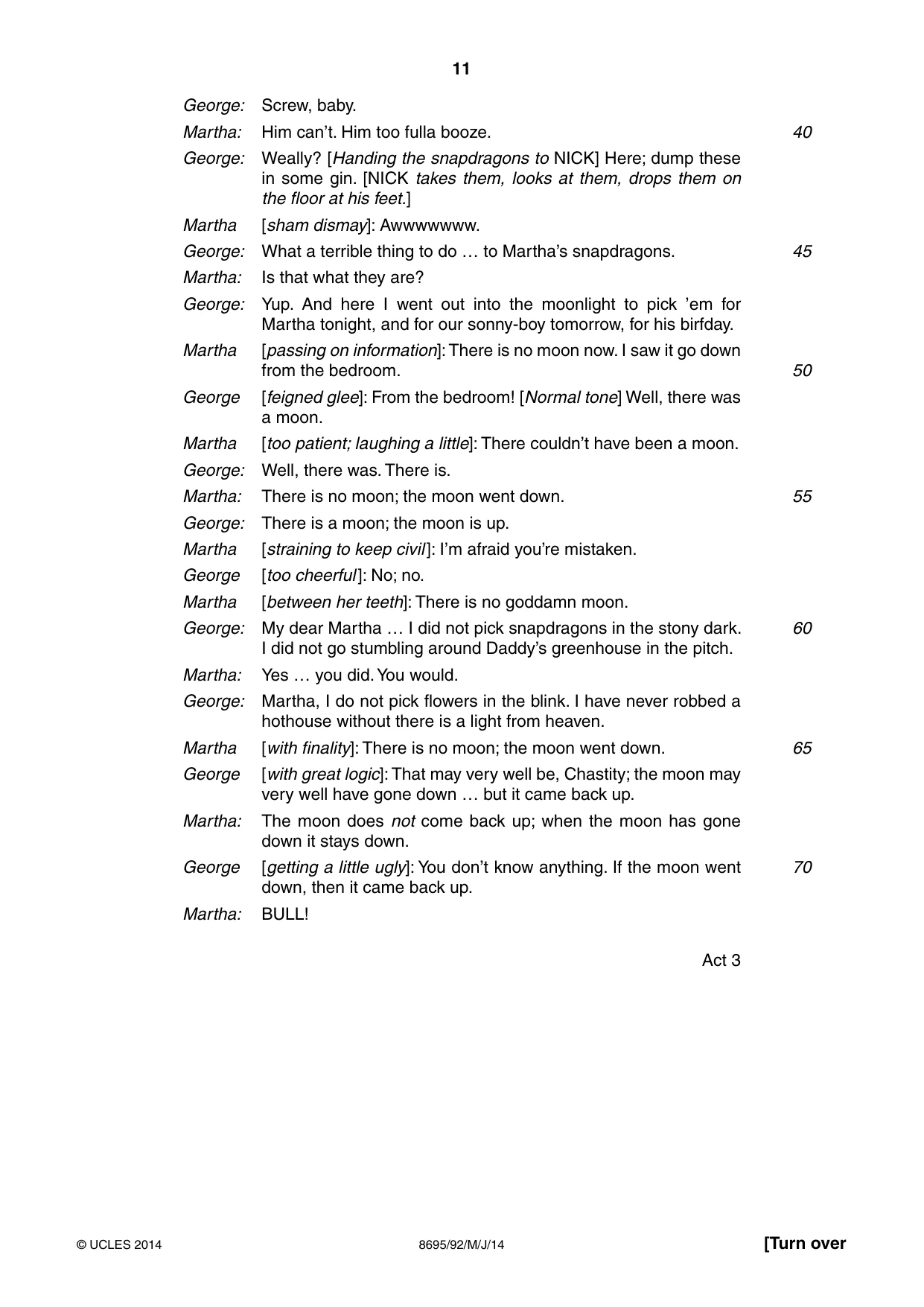 Cambridge A Level English - Language and Literature (AS Level only, from 2016) 8695 2014 May/June Paper 9 · Variant 2 question paper, page 11 of 16