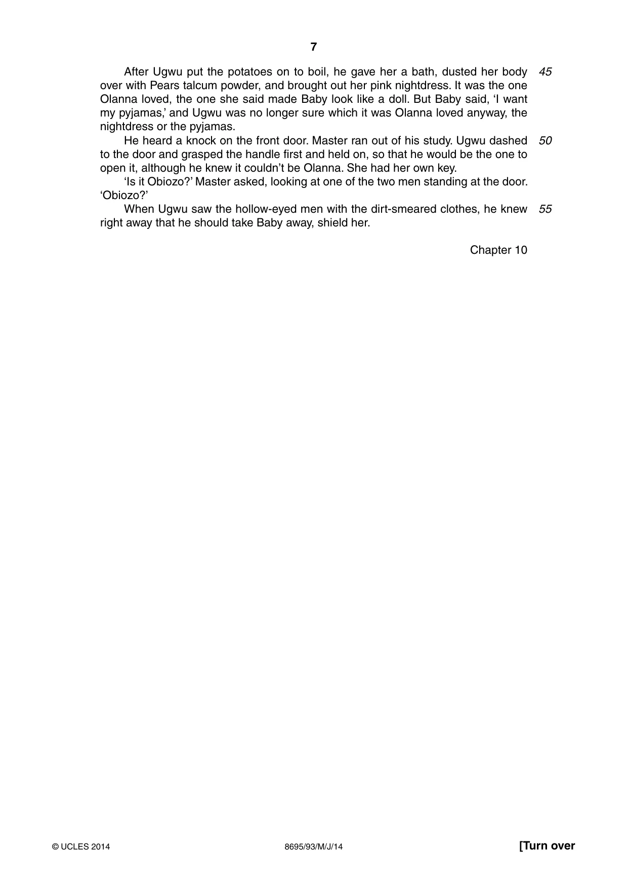 Cambridge A Level English - Language and Literature (AS Level only, from 2016) 8695 2014 May/June Paper 9 · Variant 3 question paper, page 7 of 20