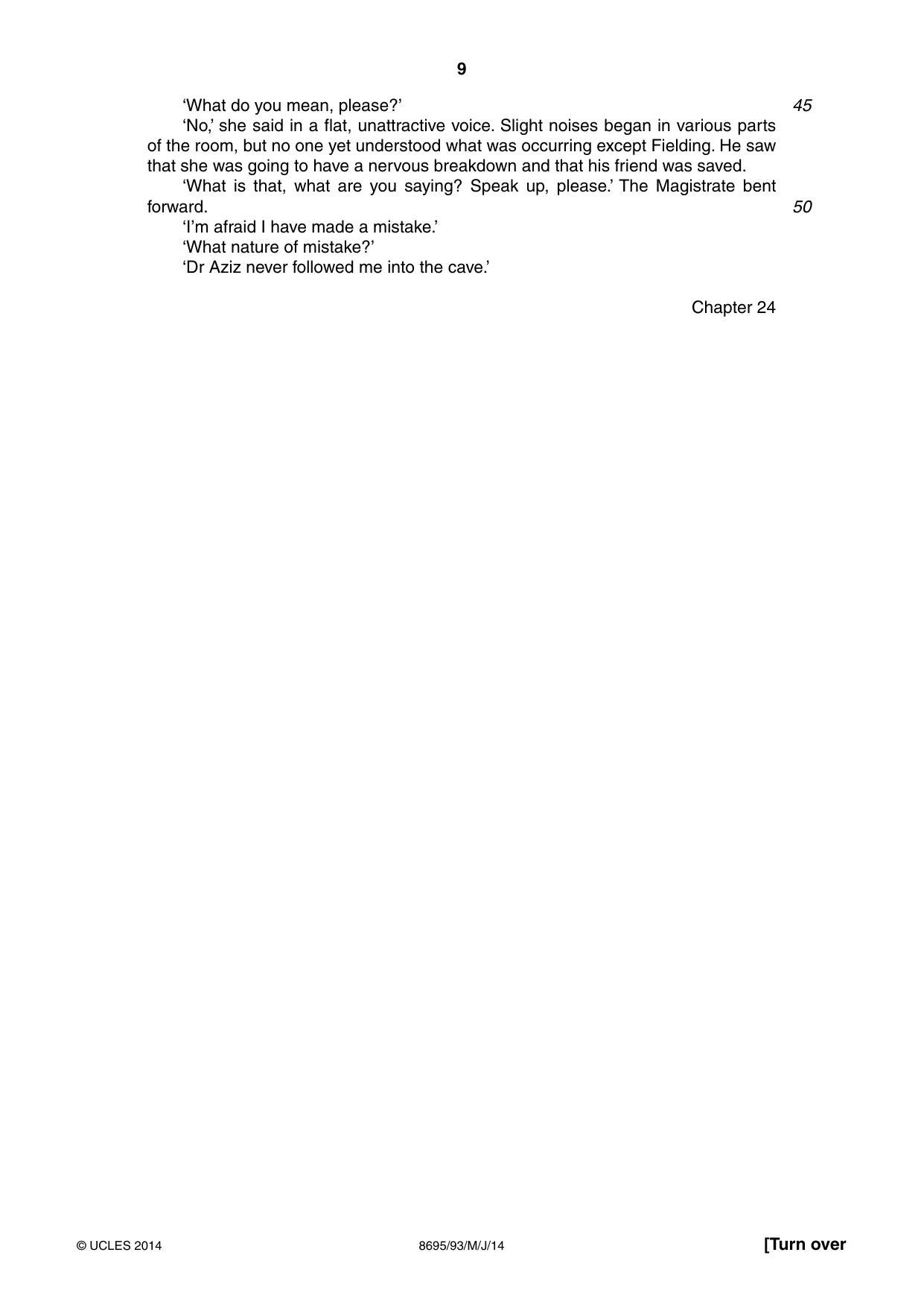 Cambridge A Level English - Language and Literature (AS Level only, from 2016) 8695 2014 May/June Paper 9 · Variant 3 question paper, page 9 of 20