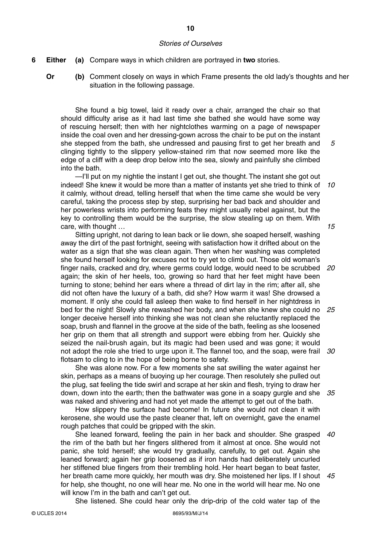 Cambridge A Level English - Language and Literature (AS Level only, from 2016) 8695 2014 May/June Paper 9 · Variant 3 question paper, page 10 of 20