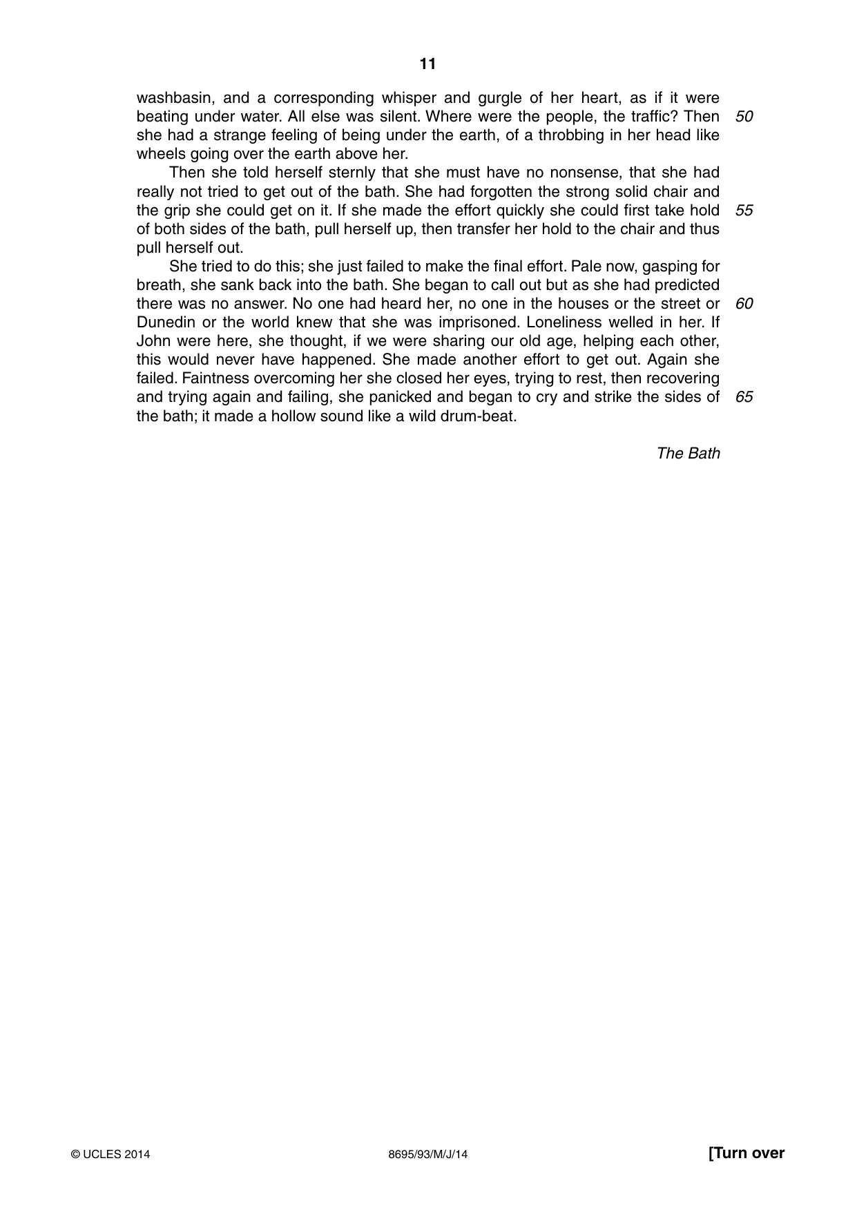 Cambridge A Level English - Language and Literature (AS Level only, from 2016) 8695 2014 May/June Paper 9 · Variant 3 question paper, page 11 of 20
